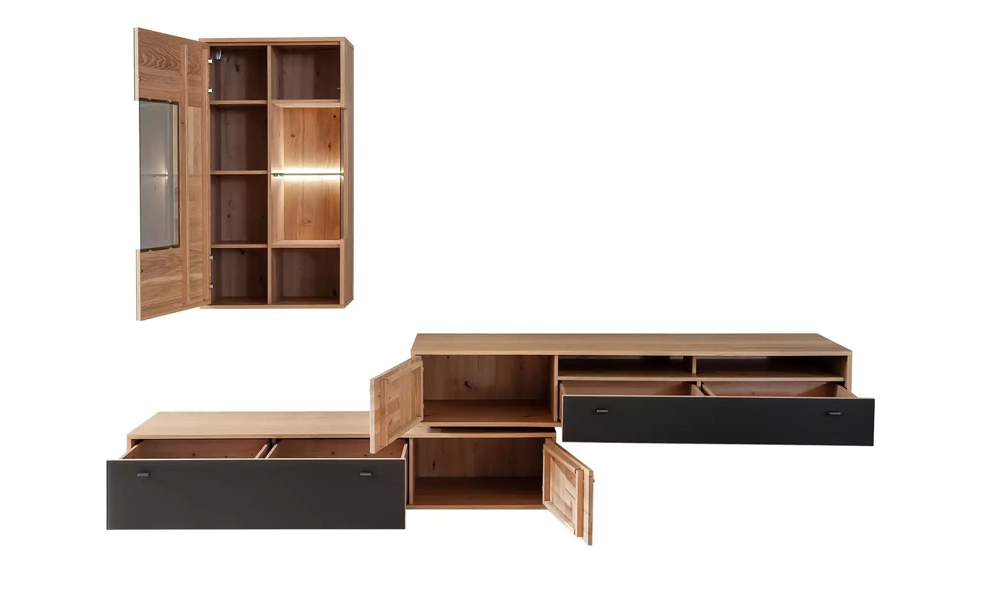 Wohnkombination  Lavia ¦ holzfarben ¦ Maße (cm): B: 306 H: 198 T: 50.0 Wohn günstig online kaufen