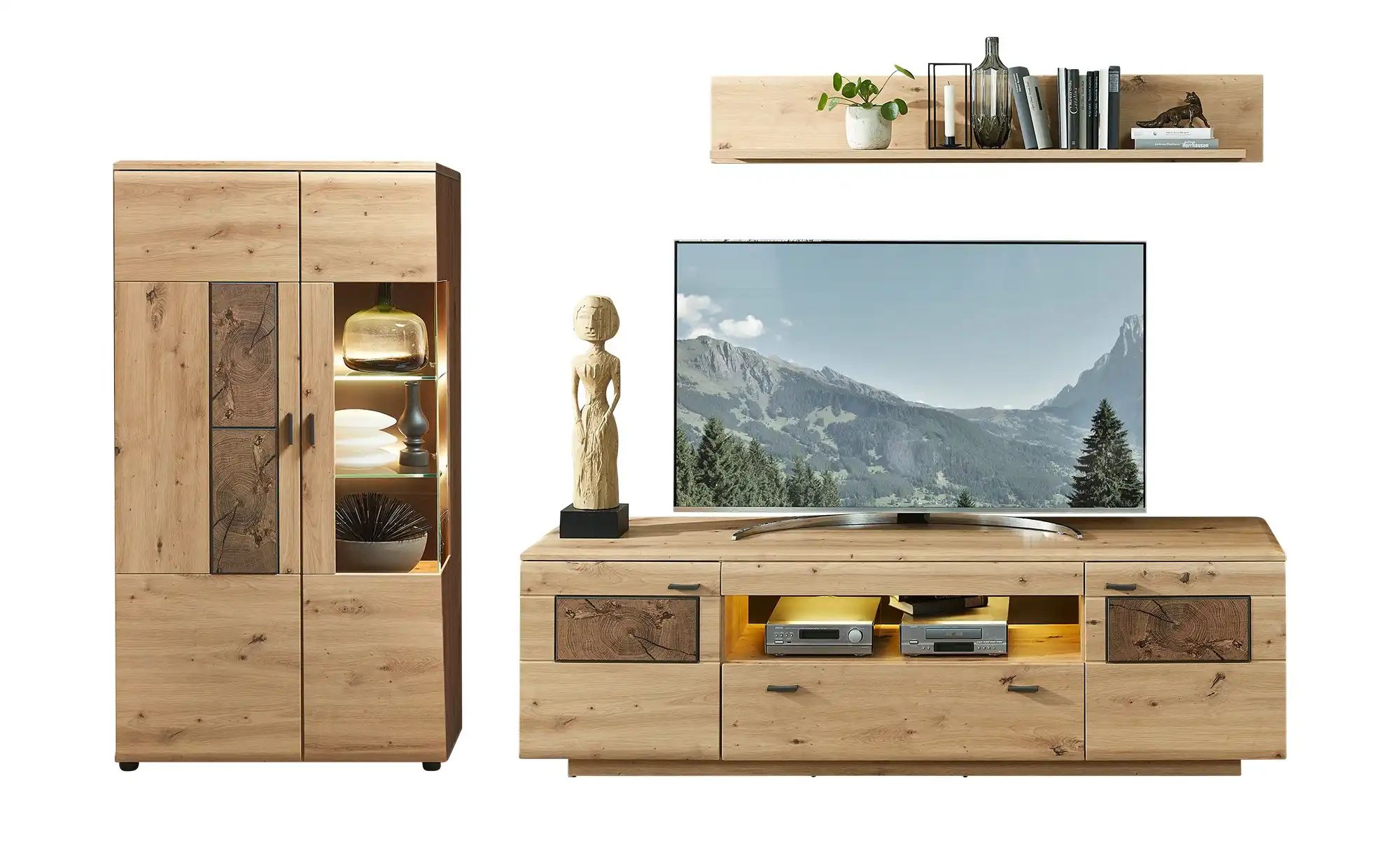 uno Wohnkombination  Madera II ¦ holzfarben ¦ Maße (cm): B: 305 H: 171 T: 4 günstig online kaufen