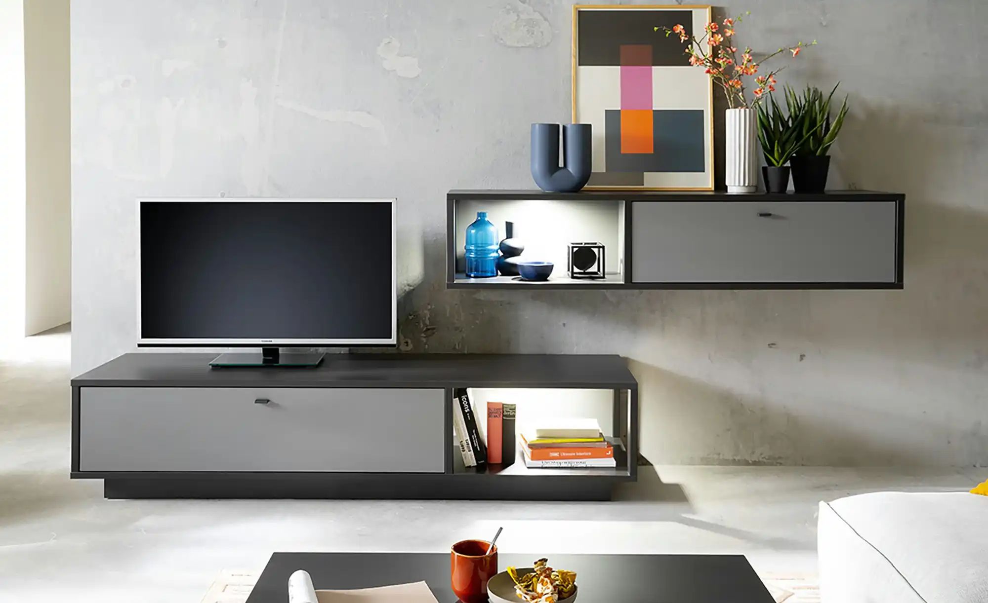 Thumbnail - Lowboard  Cadros ¦ grau ¦ Maße (cm): B: 186 H: 43 T: 50.0 Kommoden & Sideboards > Lowboards - Höffner