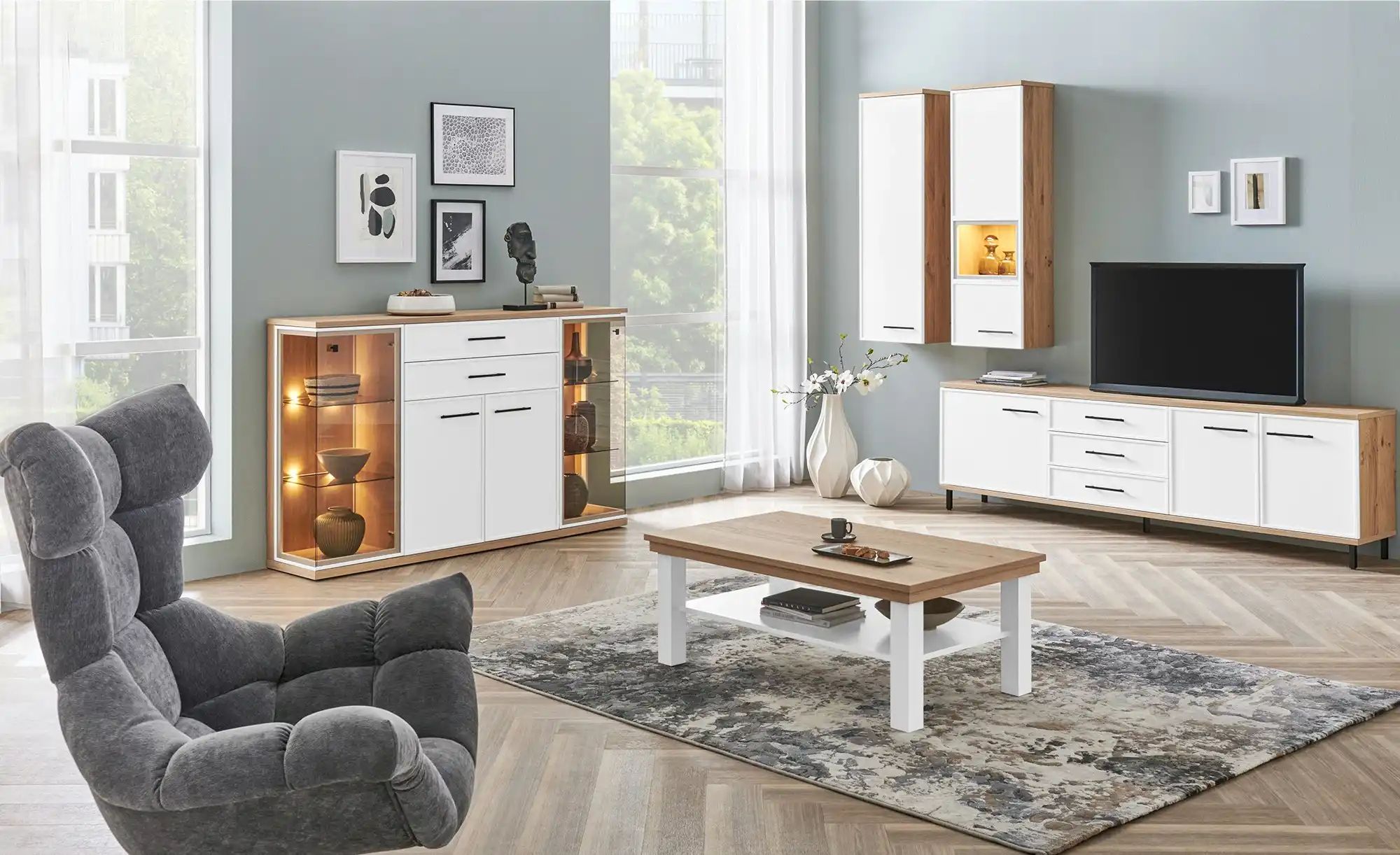 Wohnwert Highboard  Carré ¦ weiß ¦ Maße (cm): B: 184 H: 113 T: 40 Kommoden günstig online kaufen