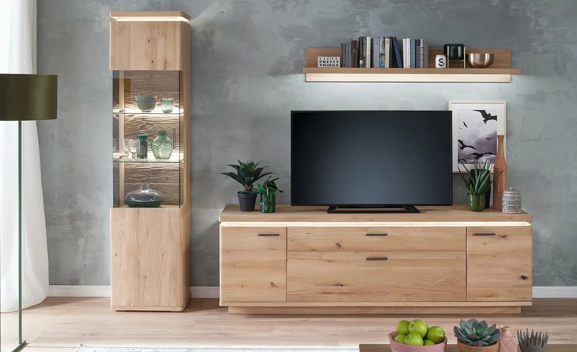 Woodford Wohnwand  Novara ¦ holzfarben ¦ Maße (cm): B: 260 H: 204 T: 50.0 K günstig online kaufen