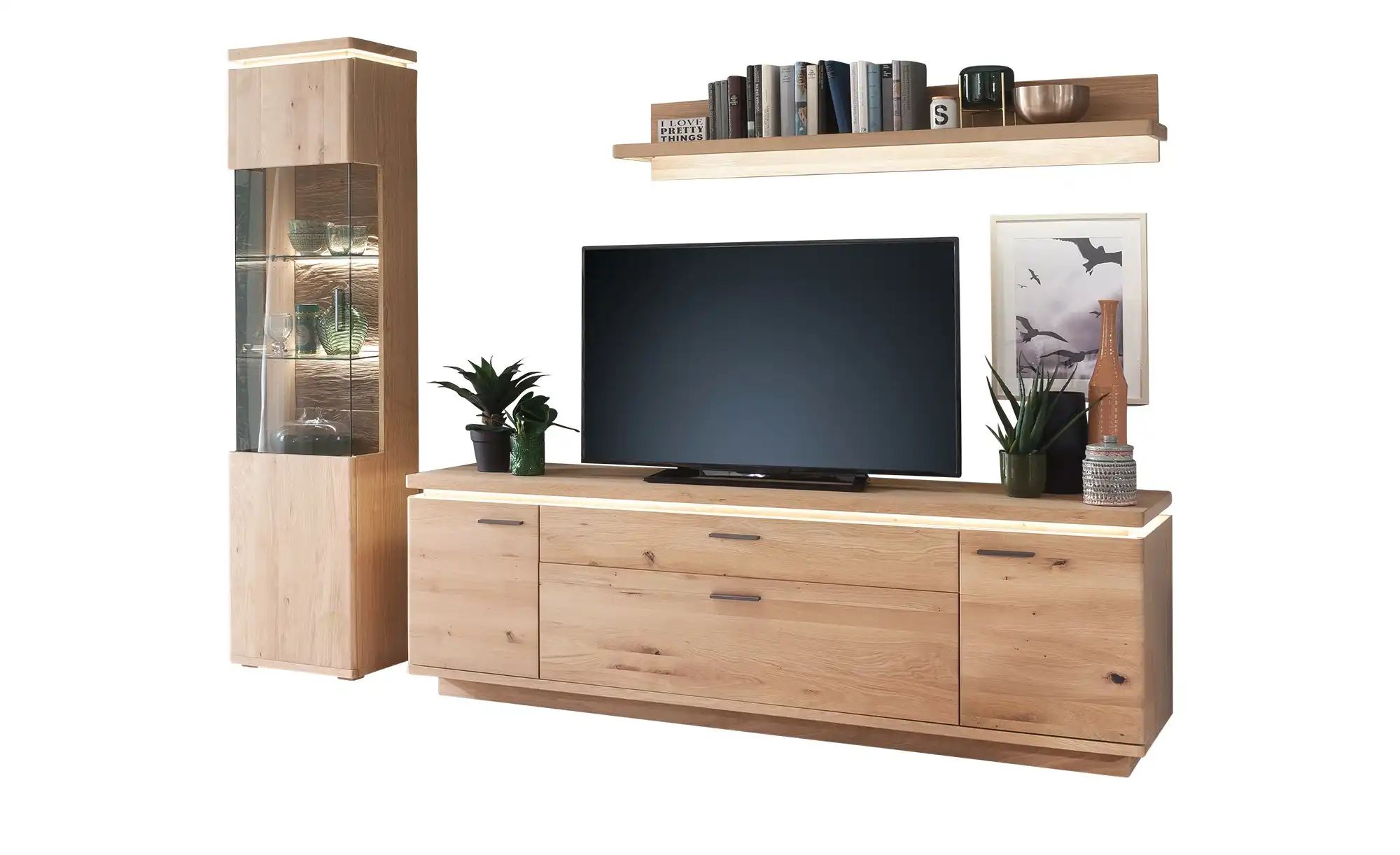 Woodford Wohnwand  Novara ¦ holzfarben ¦ Maße (cm): B: 260 H: 204 T: 50.0 K günstig online kaufen