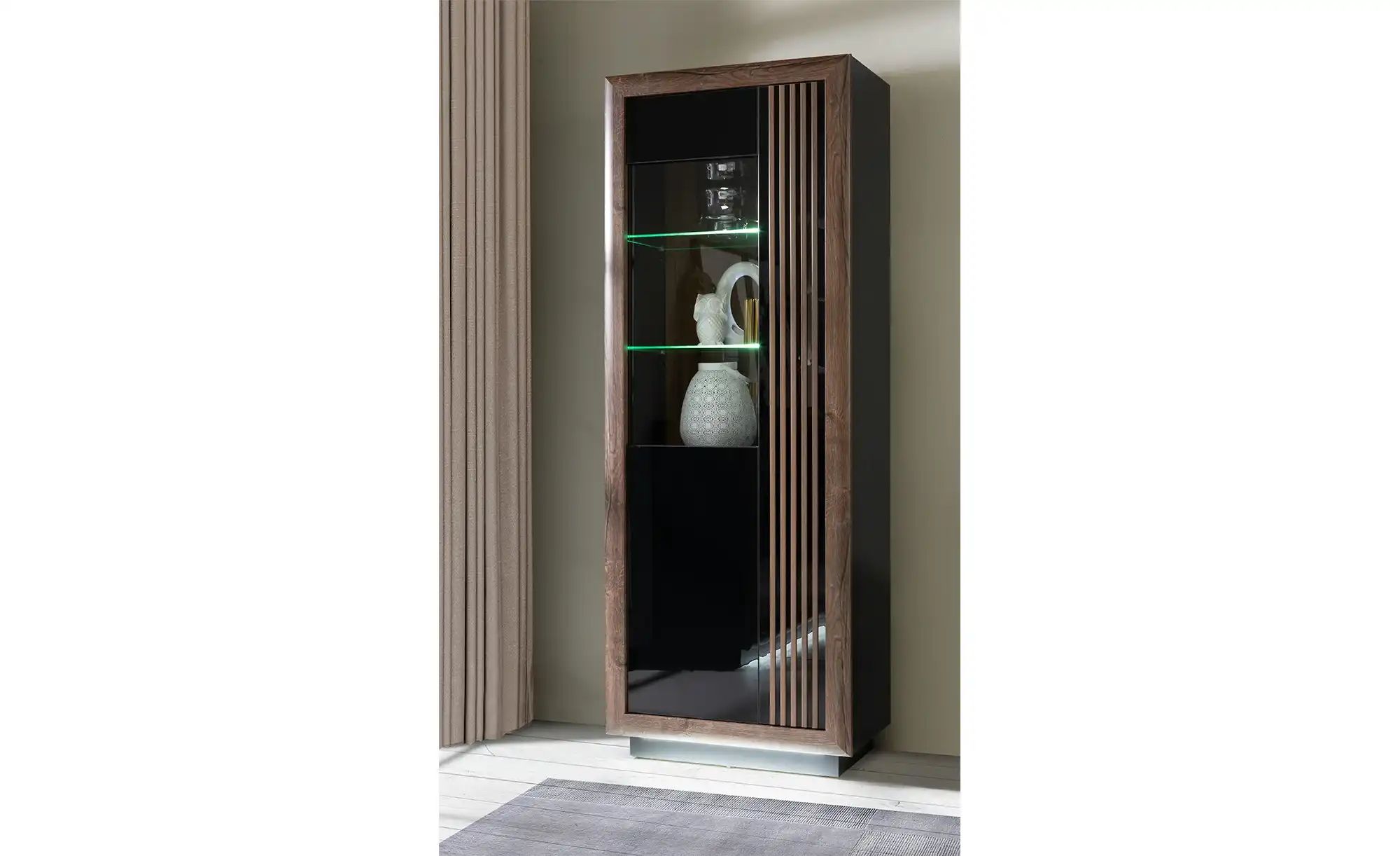 Vitrine   Sevilla ¦ schwarz ¦ Maße (cm): B: 73 H: 197 T: 42.0 Schränke > Vi günstig online kaufen