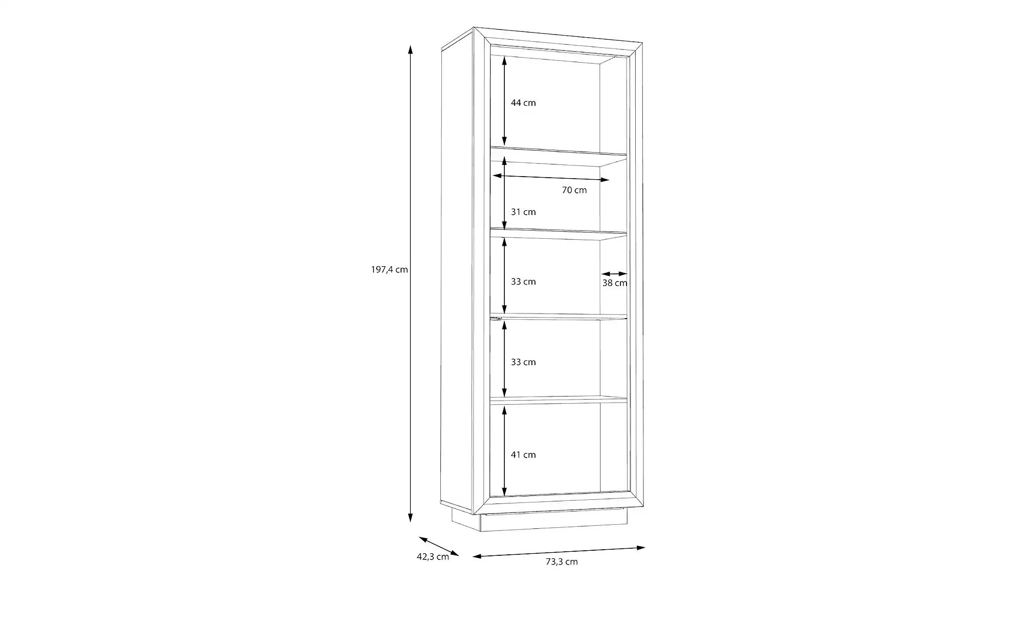 Vitrine   Sevilla ¦ schwarz ¦ Maße (cm): B: 73 H: 197 T: 42.0 Schränke > Vi günstig online kaufen