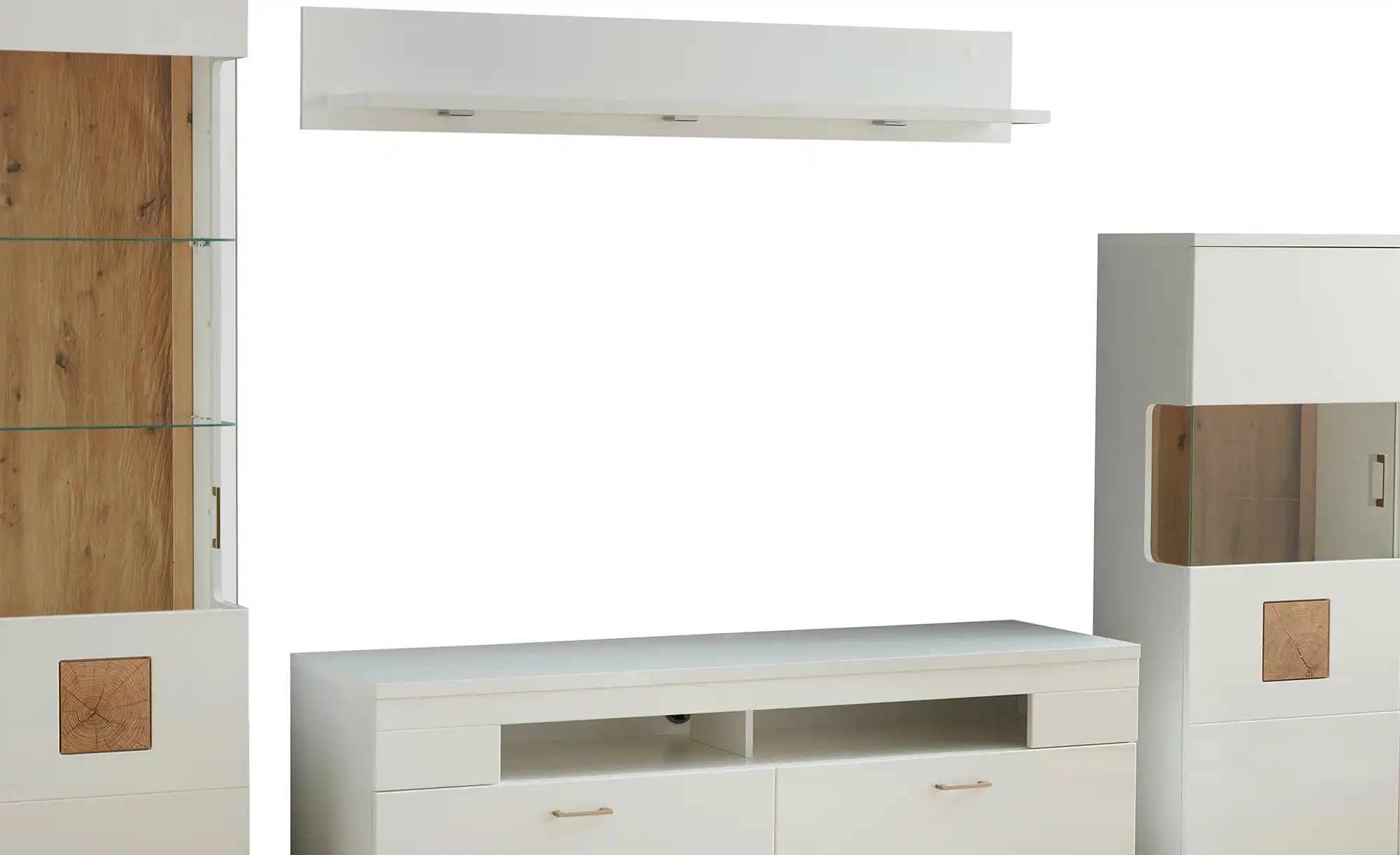 uno Wohnkombination  Topeka ¦ weiß ¦ Maße (cm): B: 310 H: 209 T: 51.0 Kommo günstig online kaufen