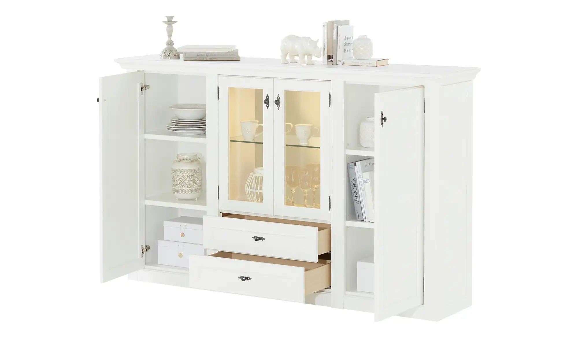 maison bleue Highboard  Petit Chalet ¦ weiß ¦ Maße (cm): B: 192 H: 119 T: 4 günstig online kaufen