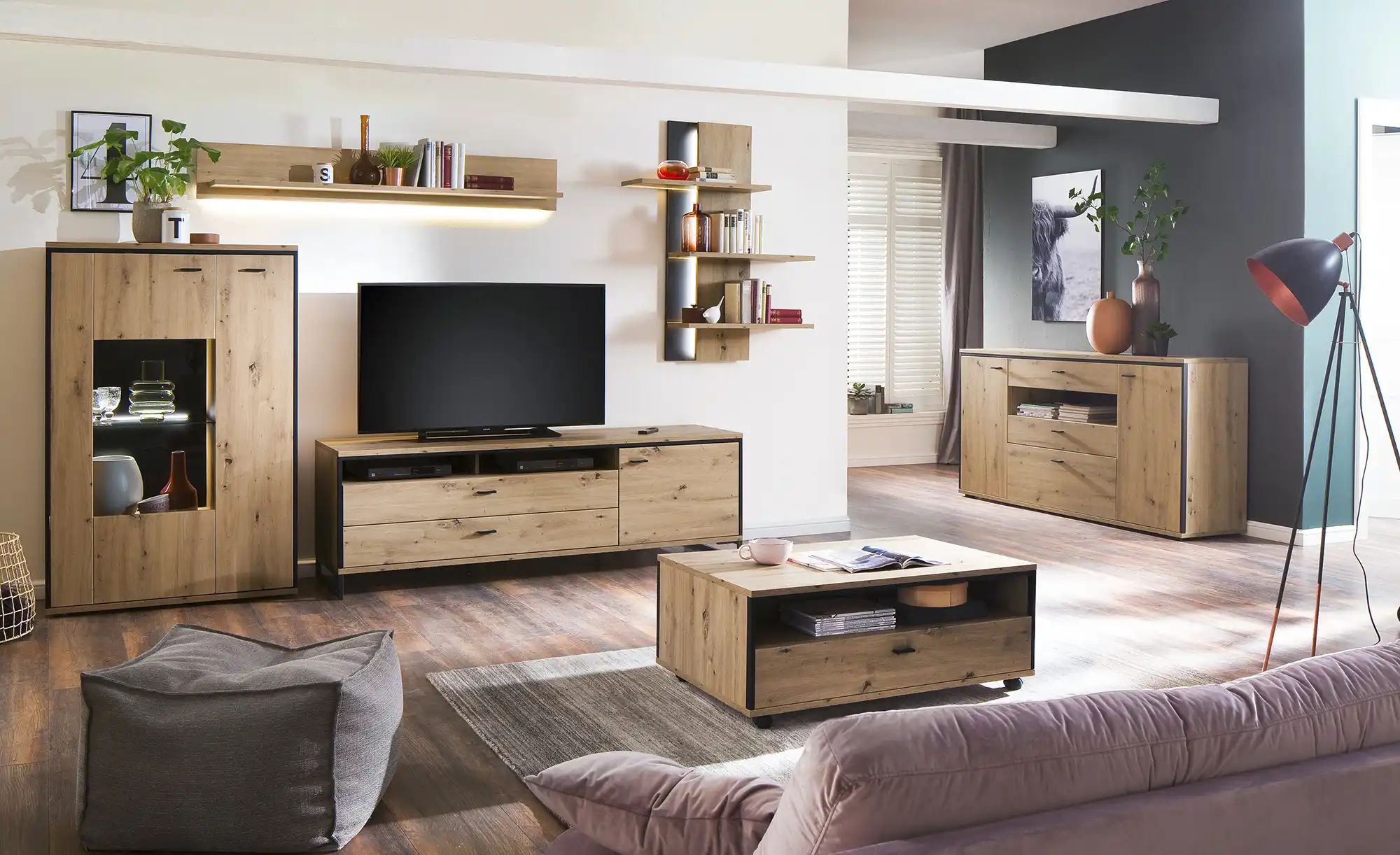 Thumbnail - uno Highboard Argon ¦ holzfarben ¦ Maße (cm): B: 153 H: 143 T: 38.0 Kommoden & Sideboards > Highboards - Höffner