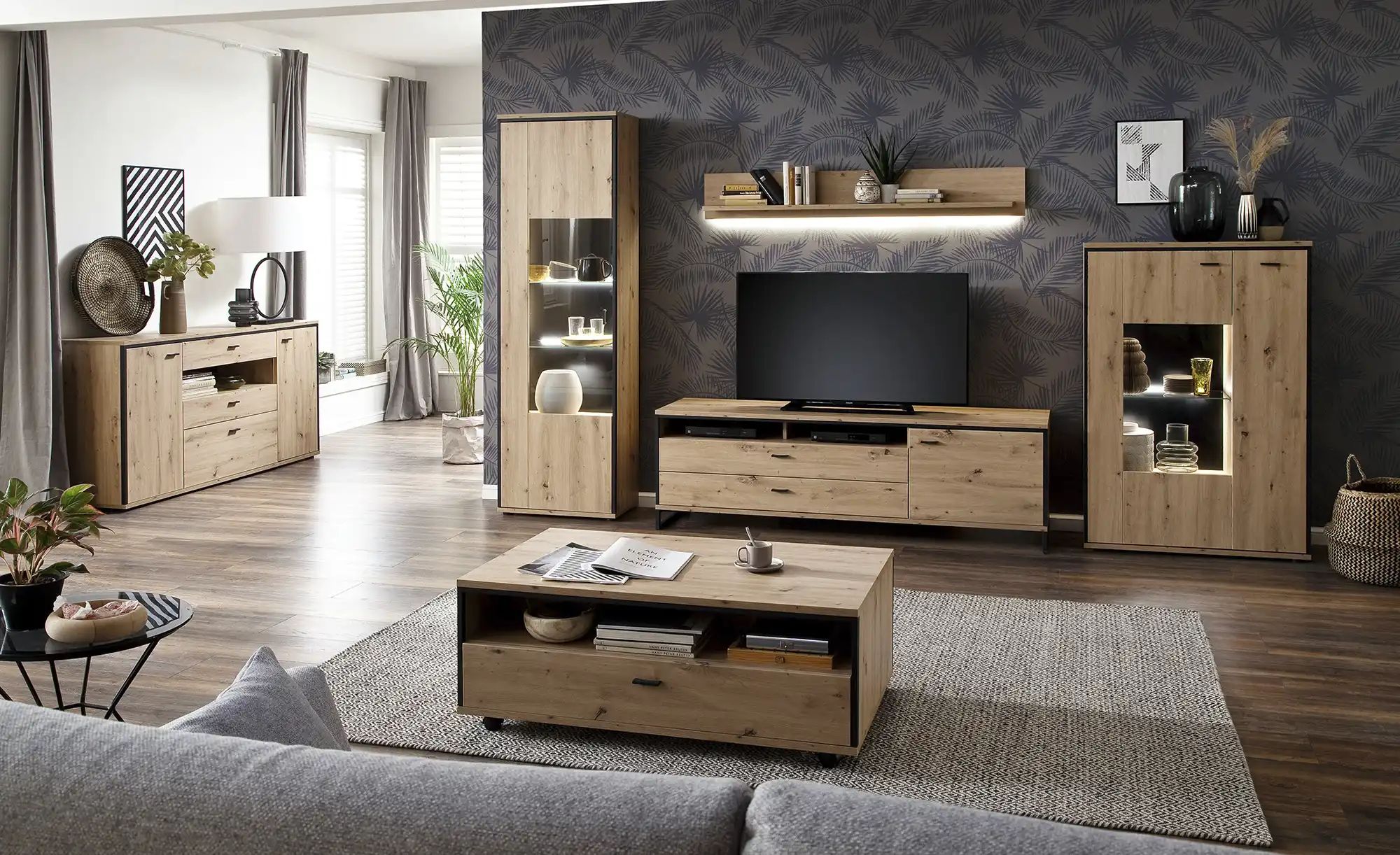 Thumbnail - uno TV-Lowboard Argon ¦ holzfarben ¦ Maße (cm): B: 183 H: 60 T: 50.0 Kommoden & Sideboards > Lowboards - Höffner