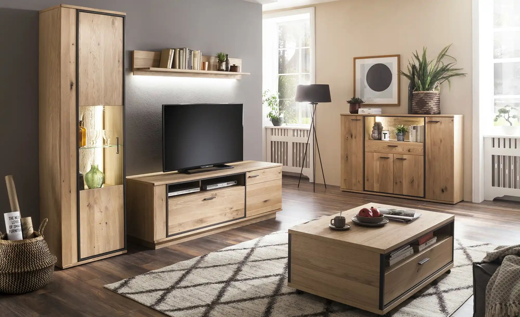 Woodford Highboard  Sania ¦ holzfarben ¦ Maße (cm): B: 165 H: 115 T: 37 Kom günstig online kaufen