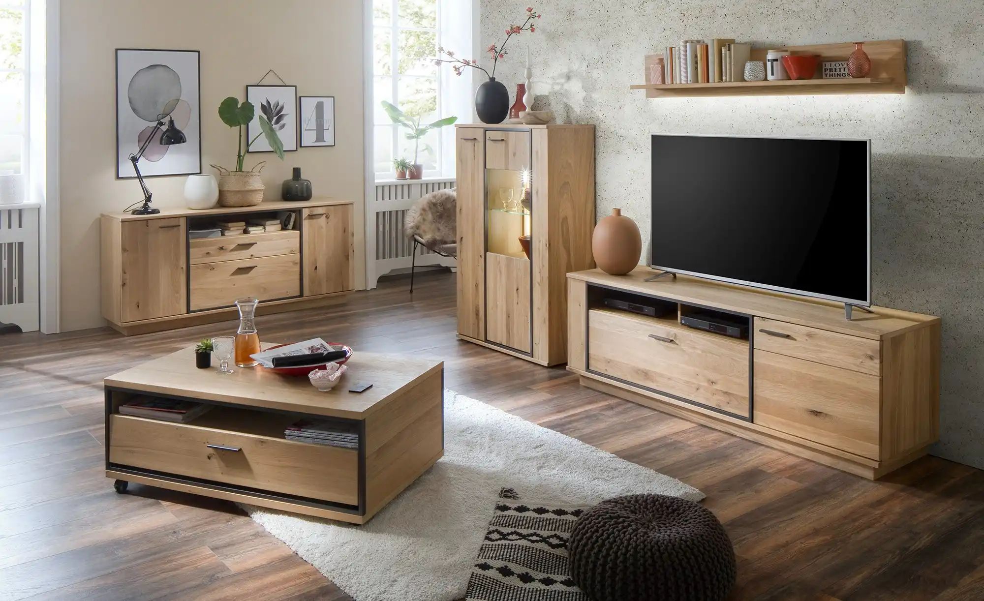 Thumbnail - Woodford TV-Lowboard Sania ¦ holzfarben ¦ Maße (cm): B: 180 H: 61 T: 50.0 Kommoden & Sideboards > Lowboards - Höffner