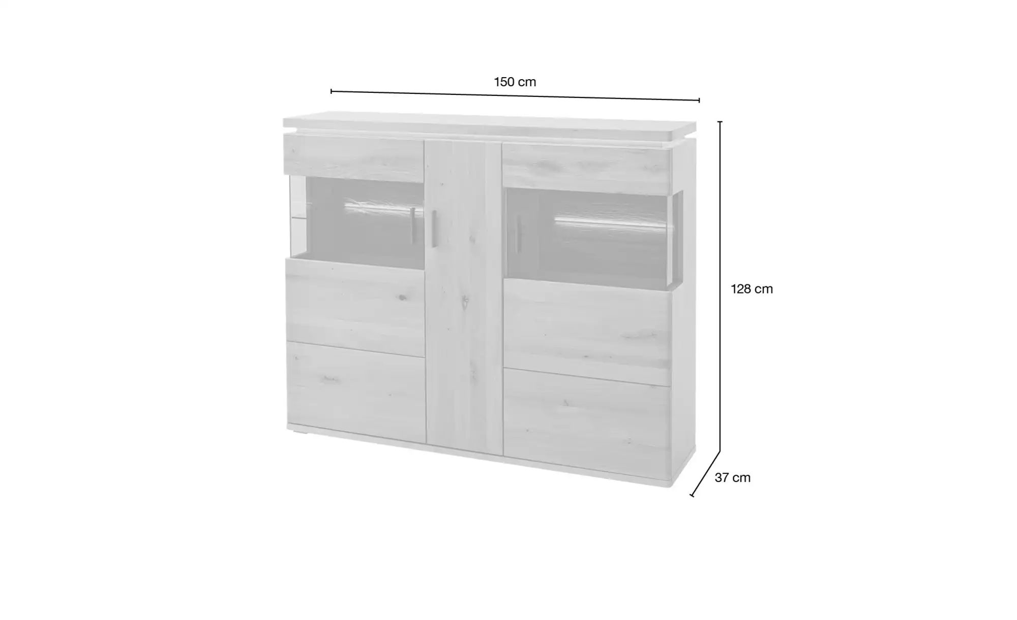 Woodford Highboard  Alone ¦ holzfarben ¦ Maße (cm): B: 150 H: 128 T: 37.0 K günstig online kaufen