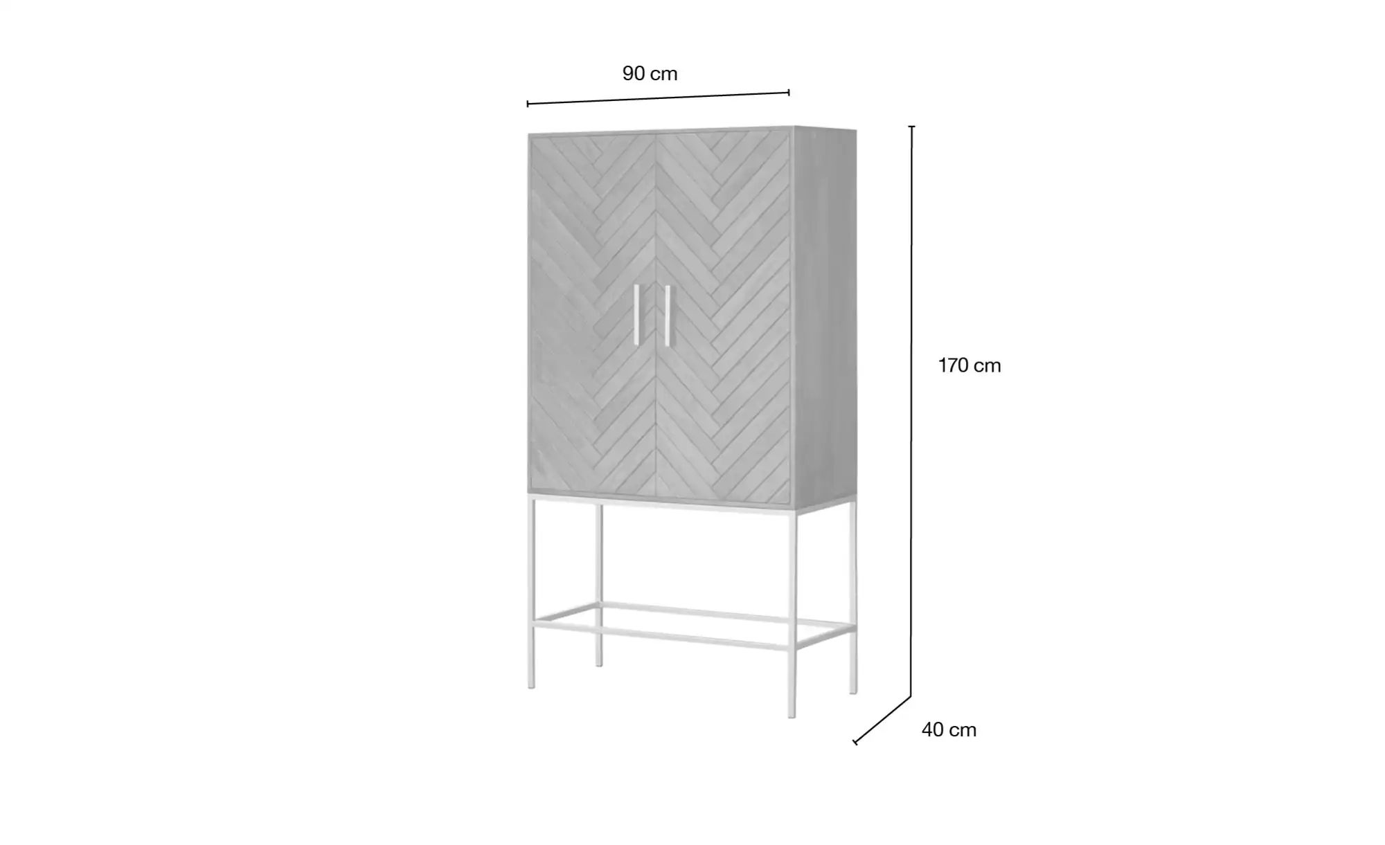 Thumbnail - Highboard aus Massivholz Calatria ¦ holzfarben ¦ Maße (cm): B: 90 H: 170 T: 40.0 Kommoden & Sideboards > Highboards - Hö...
