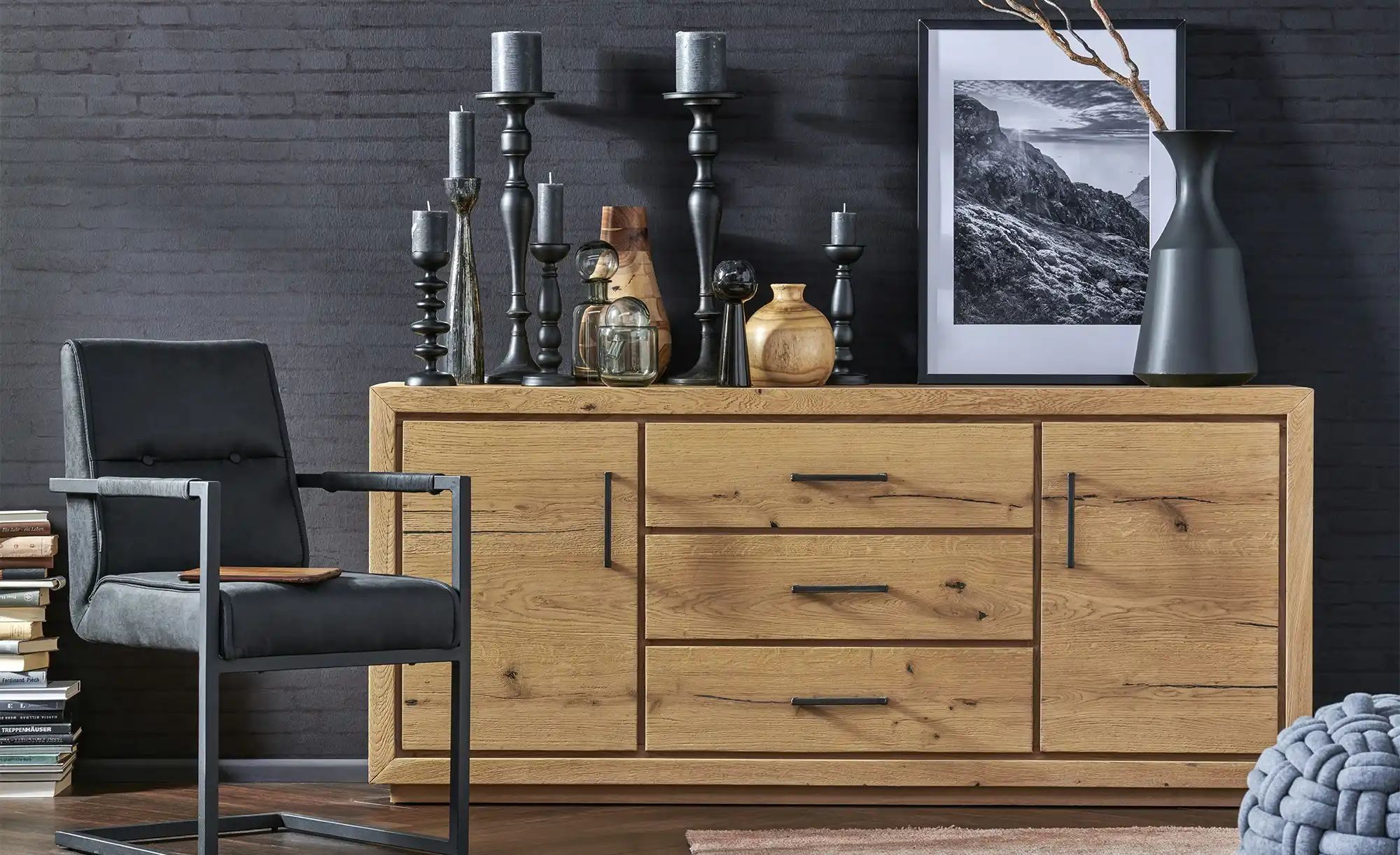 Thumbnail - Gray & Jones Sideboard Black Coast One ¦ holzfarben ¦ Maße (cm): B: 180 H: 80 T: 42.0 Kommoden & Sideboards > Sideboard...