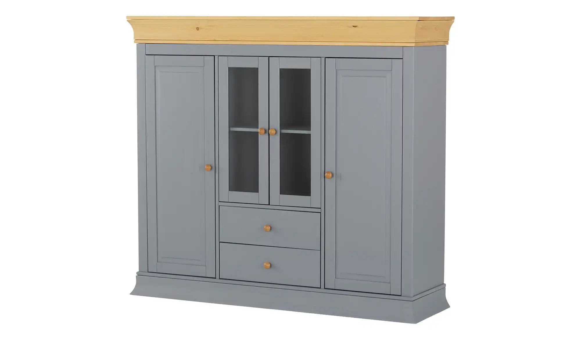 Highboard Massivholz Bornholm ¦ grau ¦ Maße (cm): B: 156,5 H: 141 T: 45 Kom günstig online kaufen