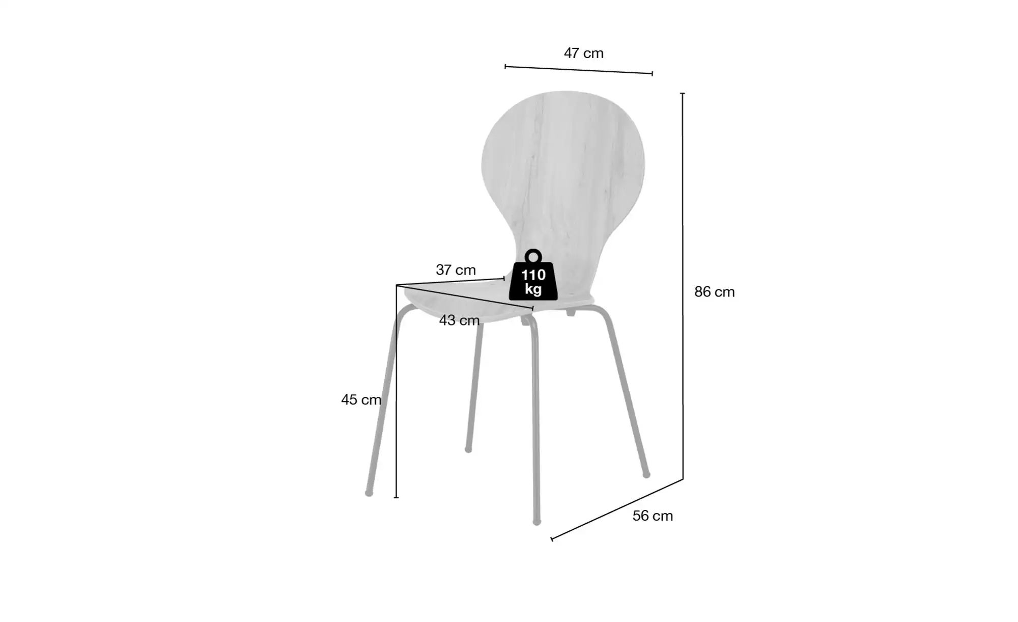Stapelstuhl  Tom ¦ holzfarben ¦ Maße (cm): B: 47 H: 86 T: 56.0 Stühle > Ess günstig online kaufen