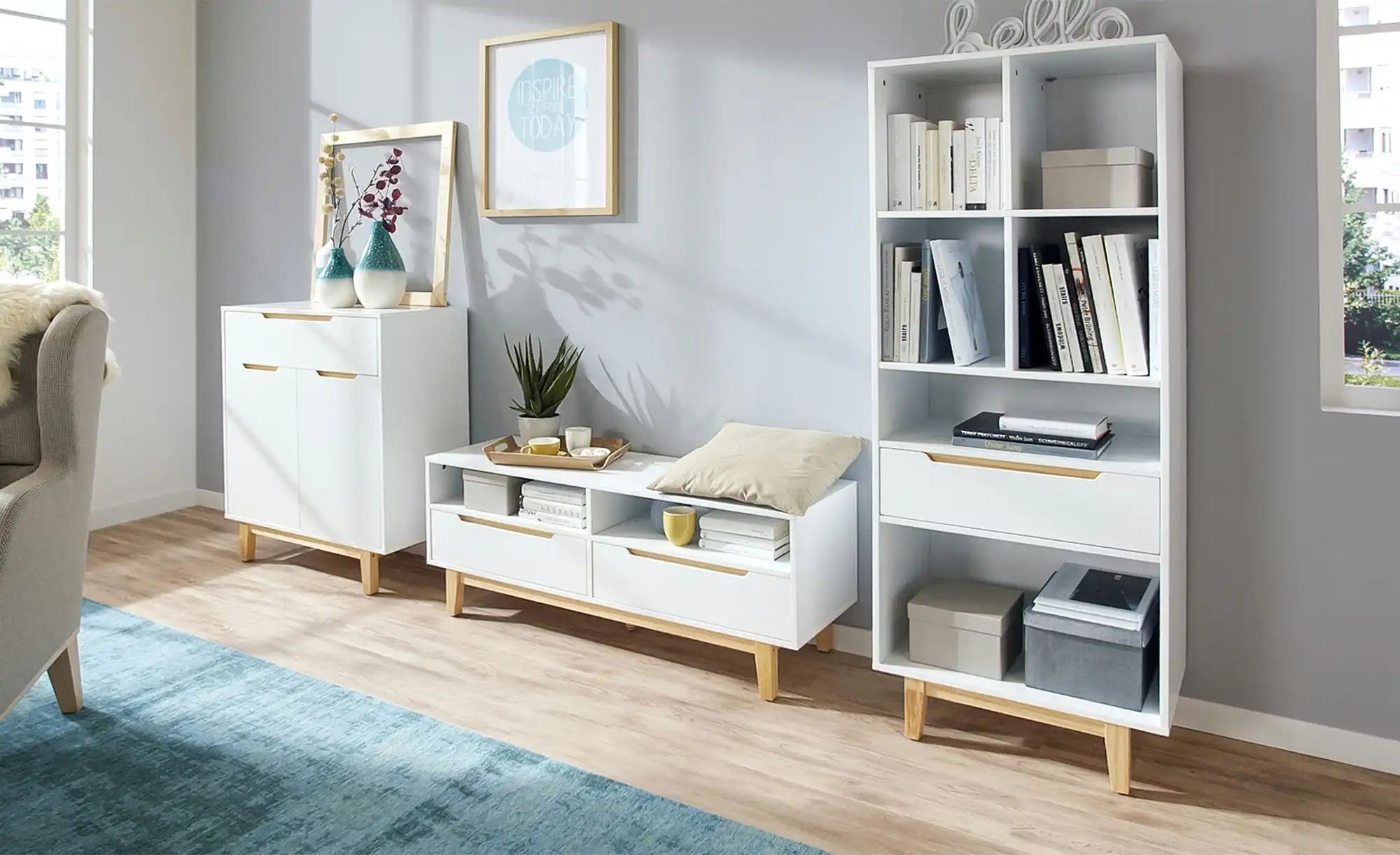 Highboard  Brescia ¦ weiß ¦ Maße (cm): B: 60 H: 162 T: 38.0 Kommoden & Side günstig online kaufen