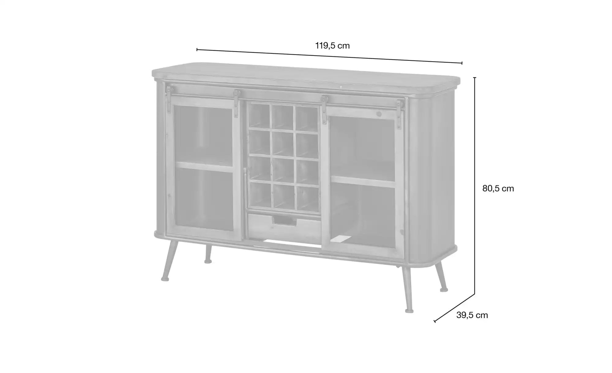 Sideboard  Imola ¦ grau ¦ Maße (cm): B: 119,5 H: 80,5 T: 39,5 Kommoden & Si günstig online kaufen