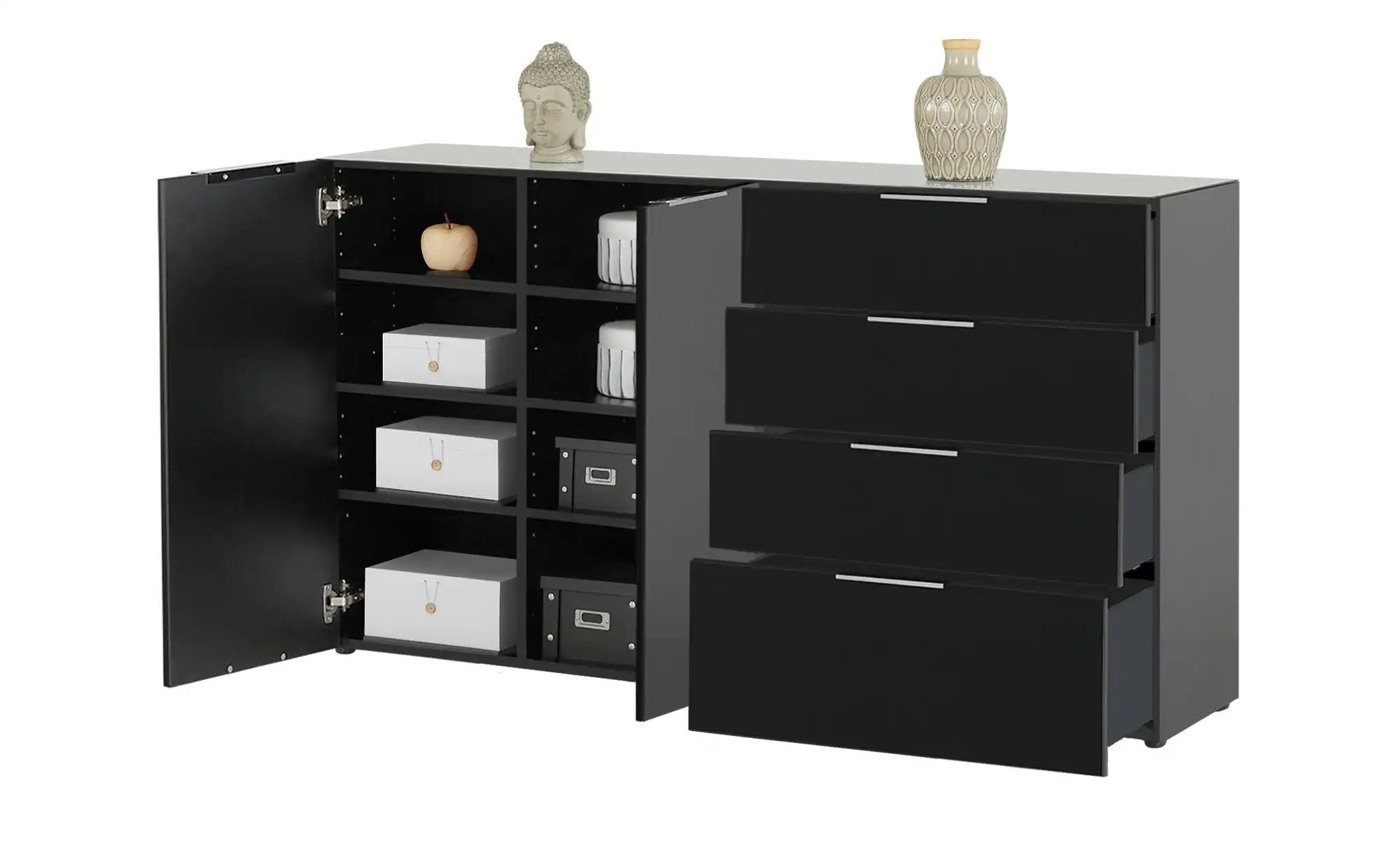 Thumbnail - uno Sideboard Levi ¦ schwarz ¦ Maße (cm): B: 184 H: 102 T: 42.0 Kommoden & Sideboards > Sideboards - Höffner