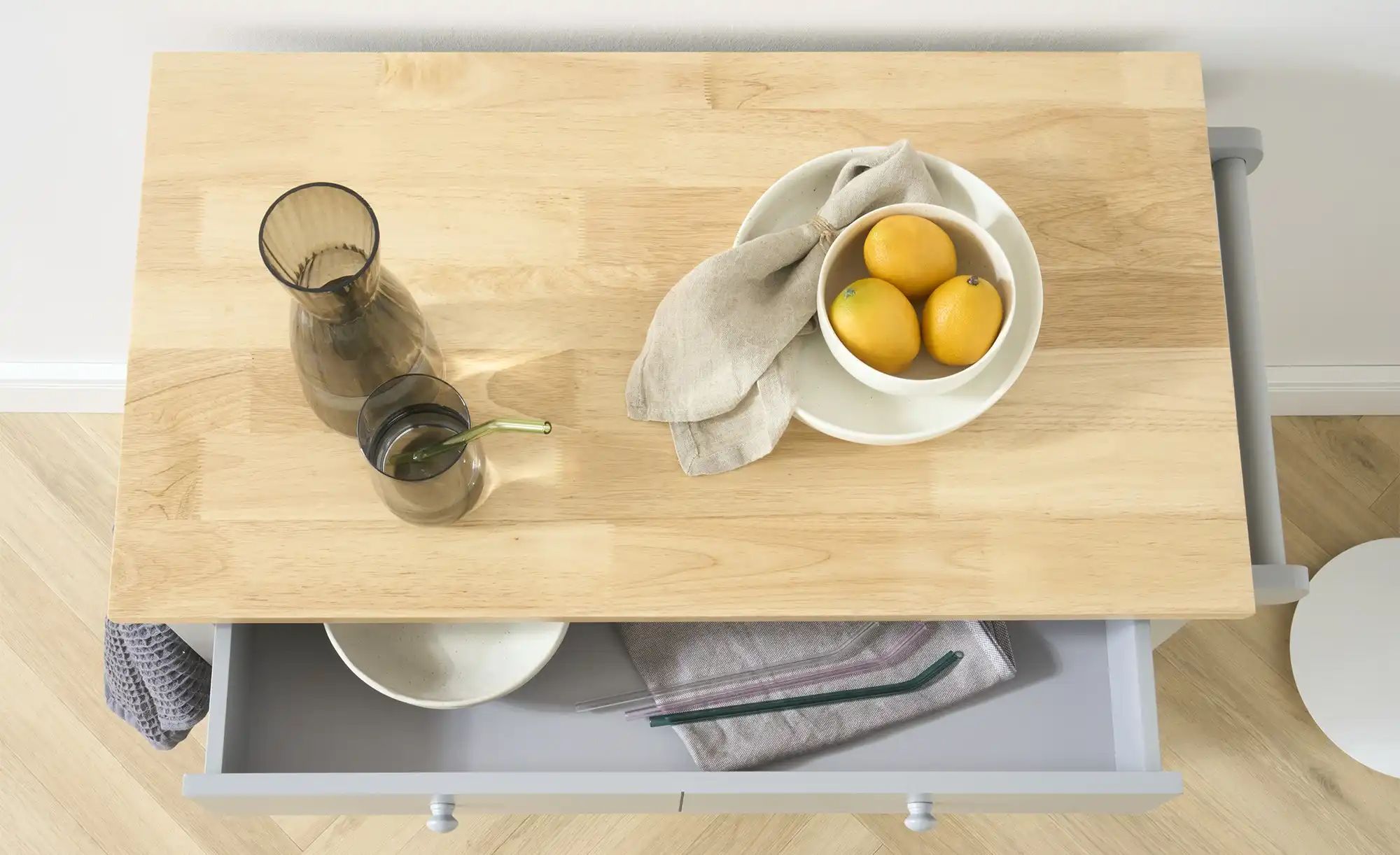 Thumbnail - Servierwagen in Landhaus-Optik Butcher ¦ grau ¦ Maße (cm): B: 86,5 H: 88,5 T: 44.0 Tische > Servierwagen - Höffner