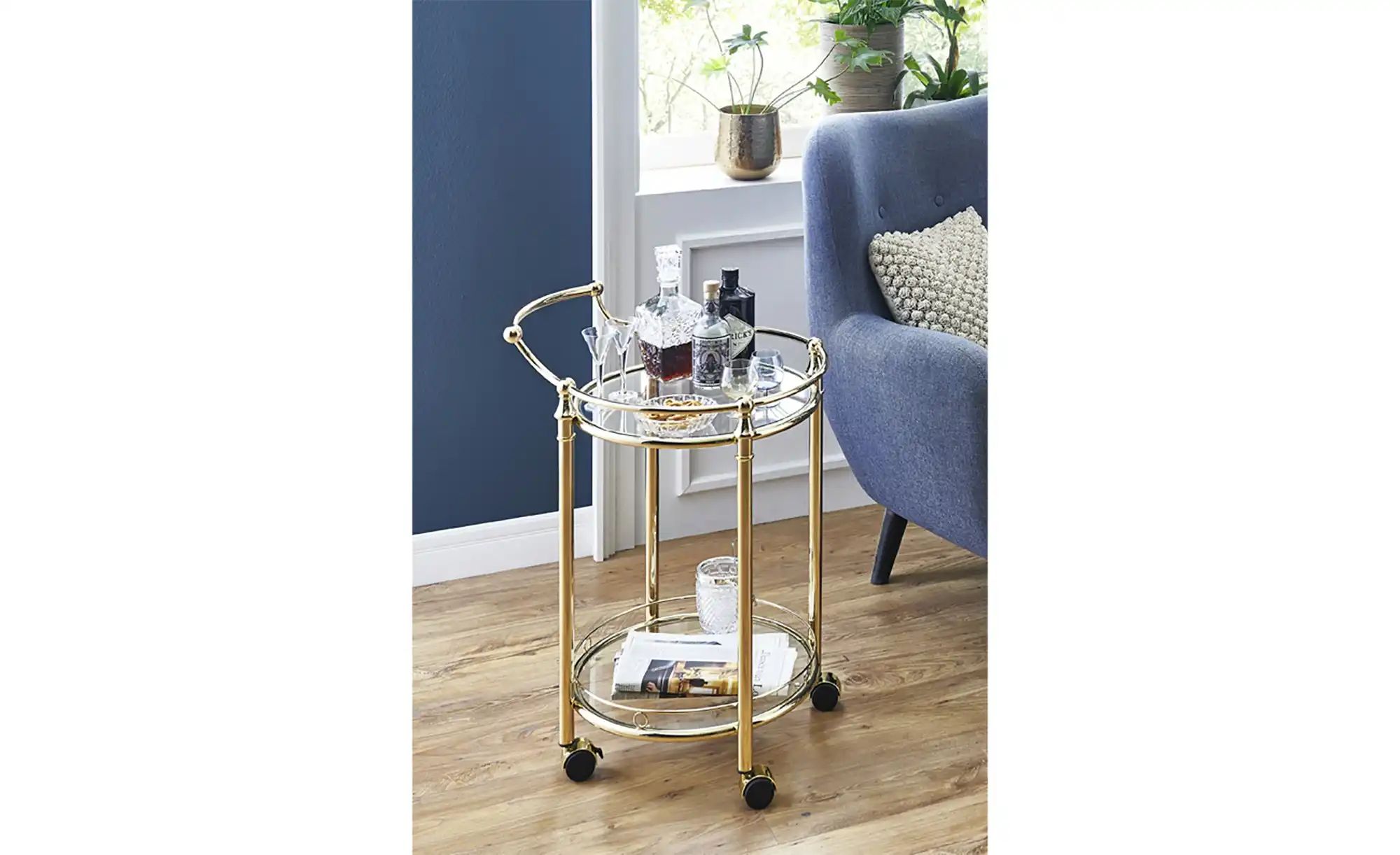 Servierwagen  Halver ¦ gold ¦ Maße (cm): B: 59 H: 79 T: 49.0 Tische > Servi günstig online kaufen