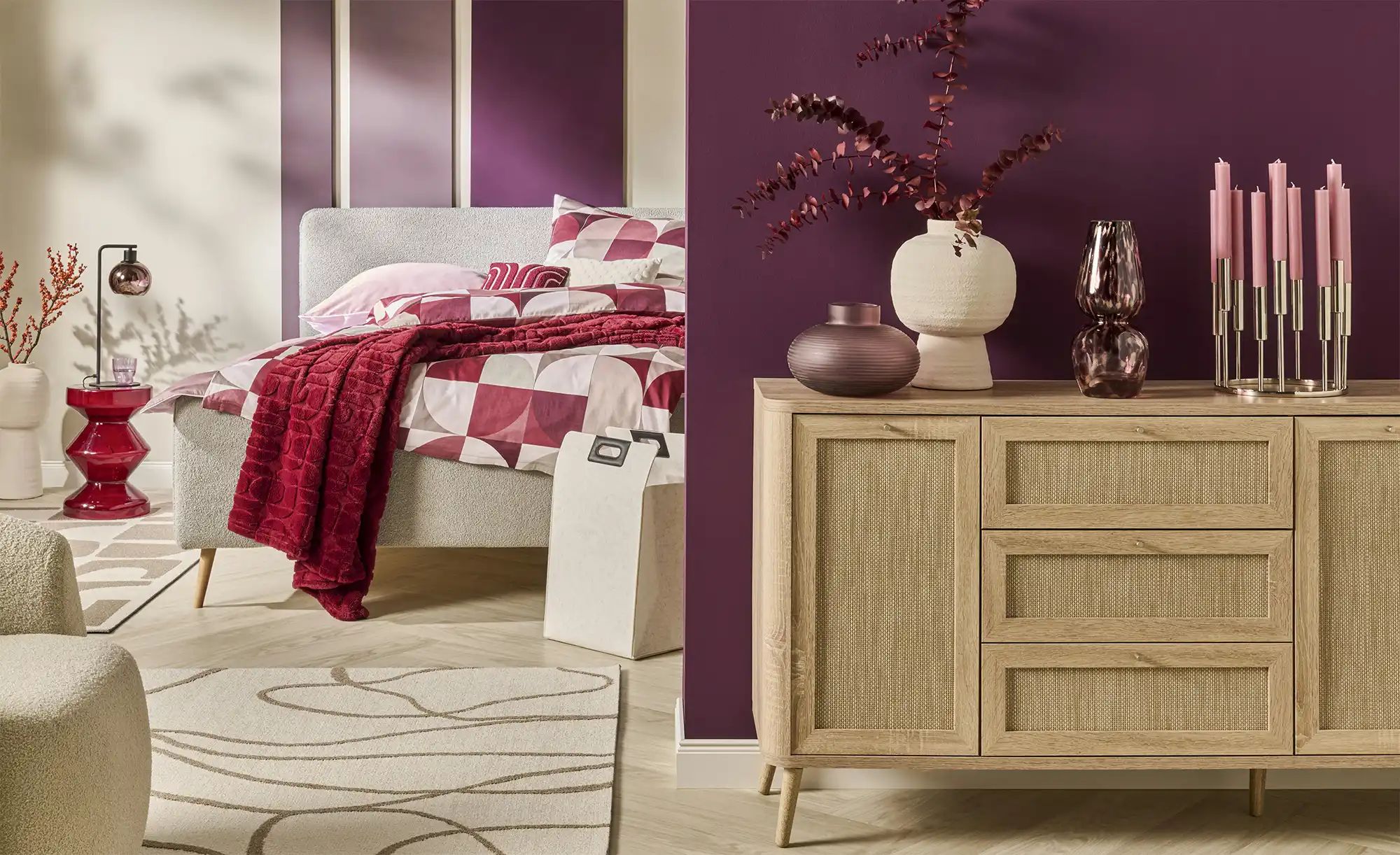 Thumbnail - Roomers Sideboard Rafia Premium ¦ holzfarben ¦ Maße (cm): B: 175 H: 81,6 T: 40.0 Kommoden & Sideboards > Sideboards - H...