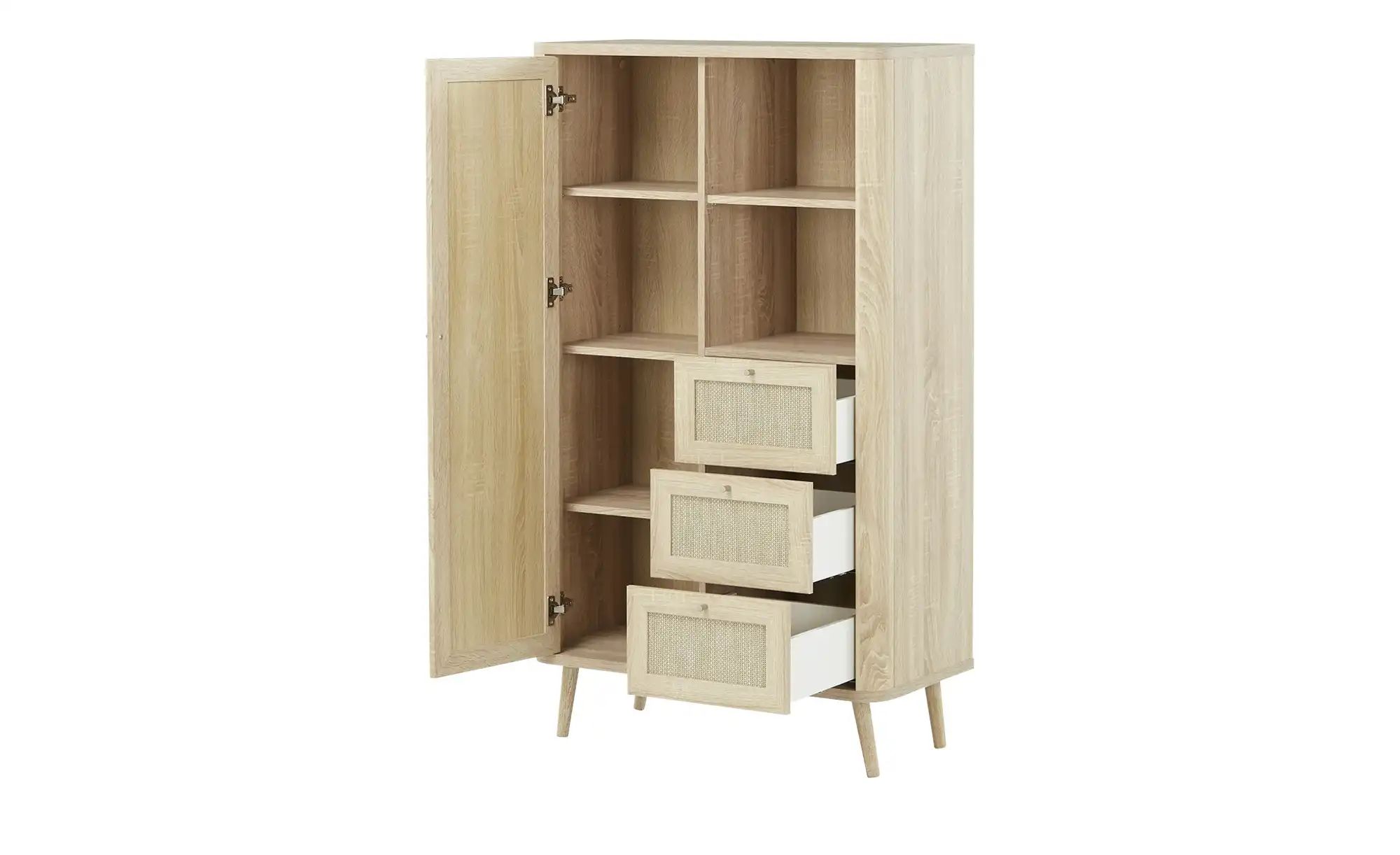 Roomers Highboard  Rafia Premium ¦ holzfarben ¦ Maße (cm): B: 80,9 H: 138,6 günstig online kaufen