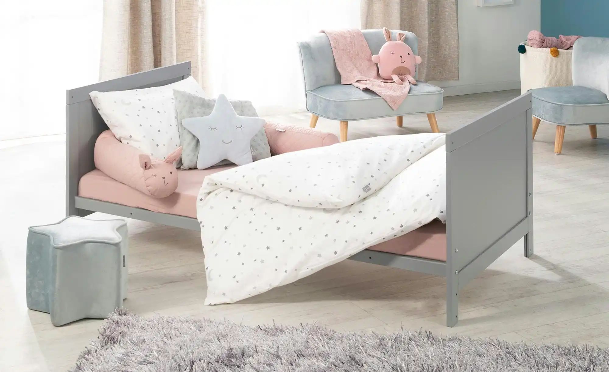 Roba Komplettbettset Sternenzauber grau   ¦ grau ¦ Maße (cm): B: 78 H: 78 B günstig online kaufen