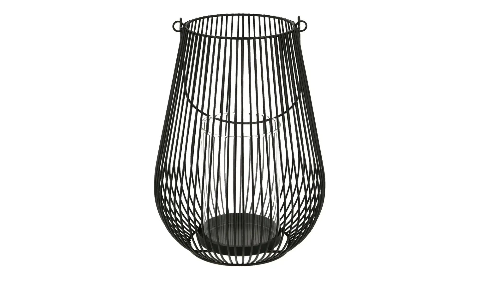 Windlicht ¦ schwarz ¦ Glas, Metall ¦ Maße (cm): H: 26,5  Ø: 19 Accessoires günstig online kaufen