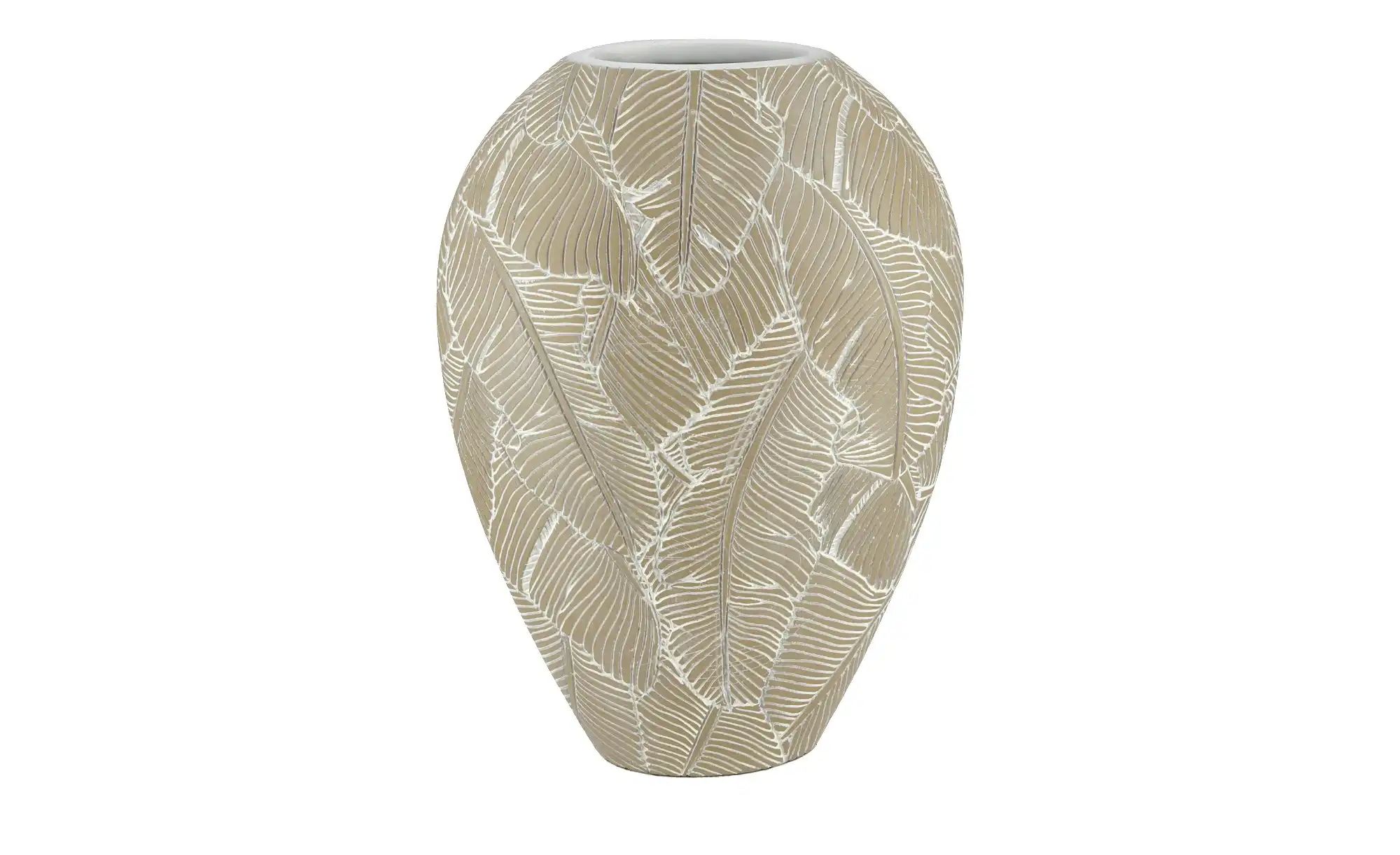 Deko Vase   ¦ beige ¦ Polyresin (Kunstharz) ¦ Maße (cm): B: 21 H: 30,5 T: 1 günstig online kaufen