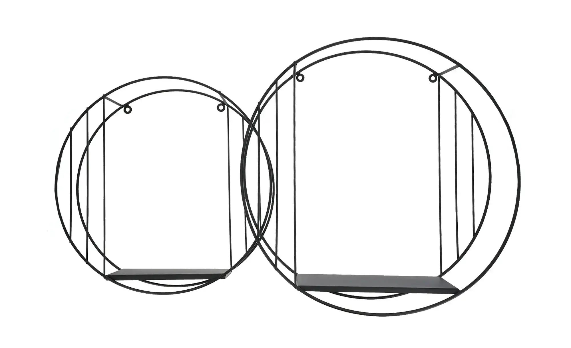 Wandregal  2er Set   ¦ schwarz ¦ Maße (cm): T: 12.0  Ø: 40 Regale > Standre günstig online kaufen