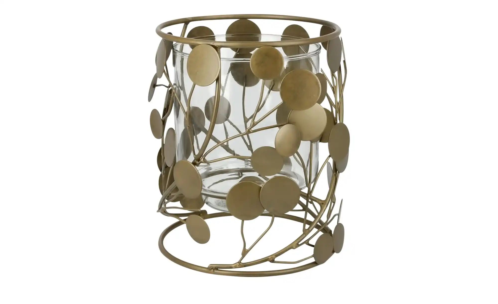 Windlicht ¦ gold ¦ Glas, Metall ¦ Maße (cm): H: 16  Ø: 12 Accessoires > Ker günstig online kaufen