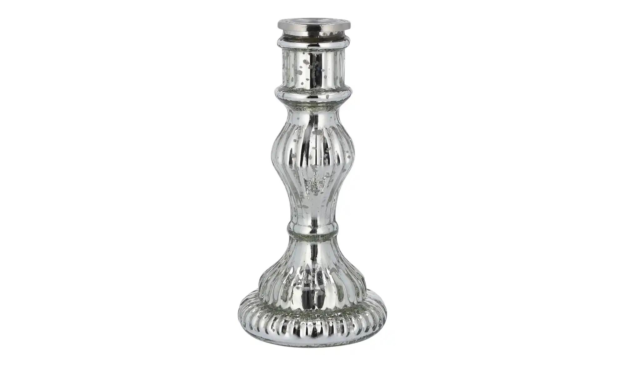 Kerzenhalter ¦ silber ¦ Glas ¦ Maße (cm): H: 16  Ø: 8 Accessoires > Kerzen günstig online kaufen