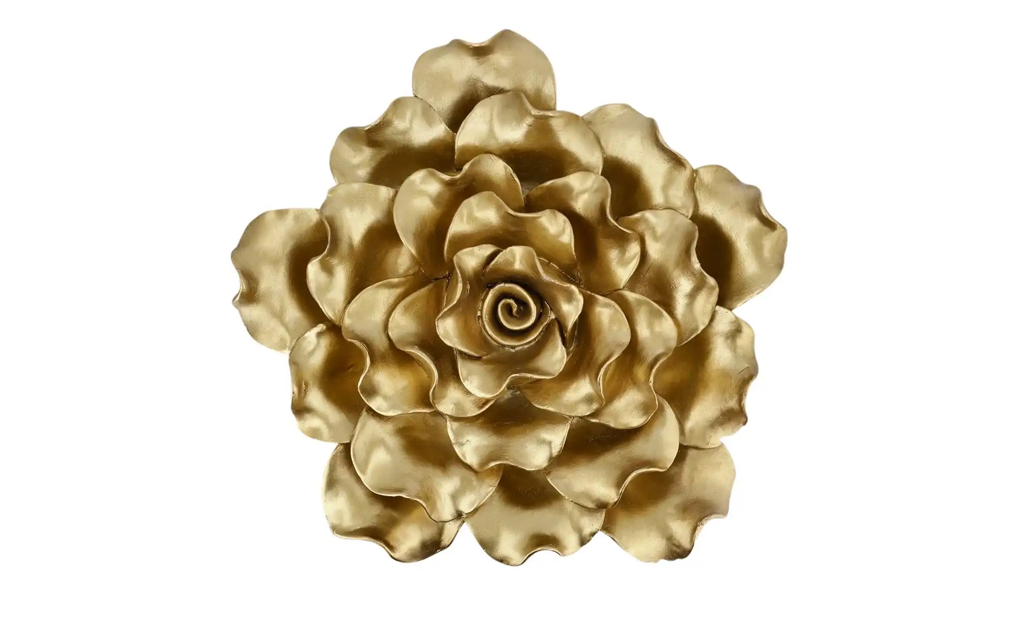 Wanddekoration Blume ¦ gold ¦ Polyresin (Kunstharz) ¦ Maße (cm): T: 10  Ø: günstig online kaufen