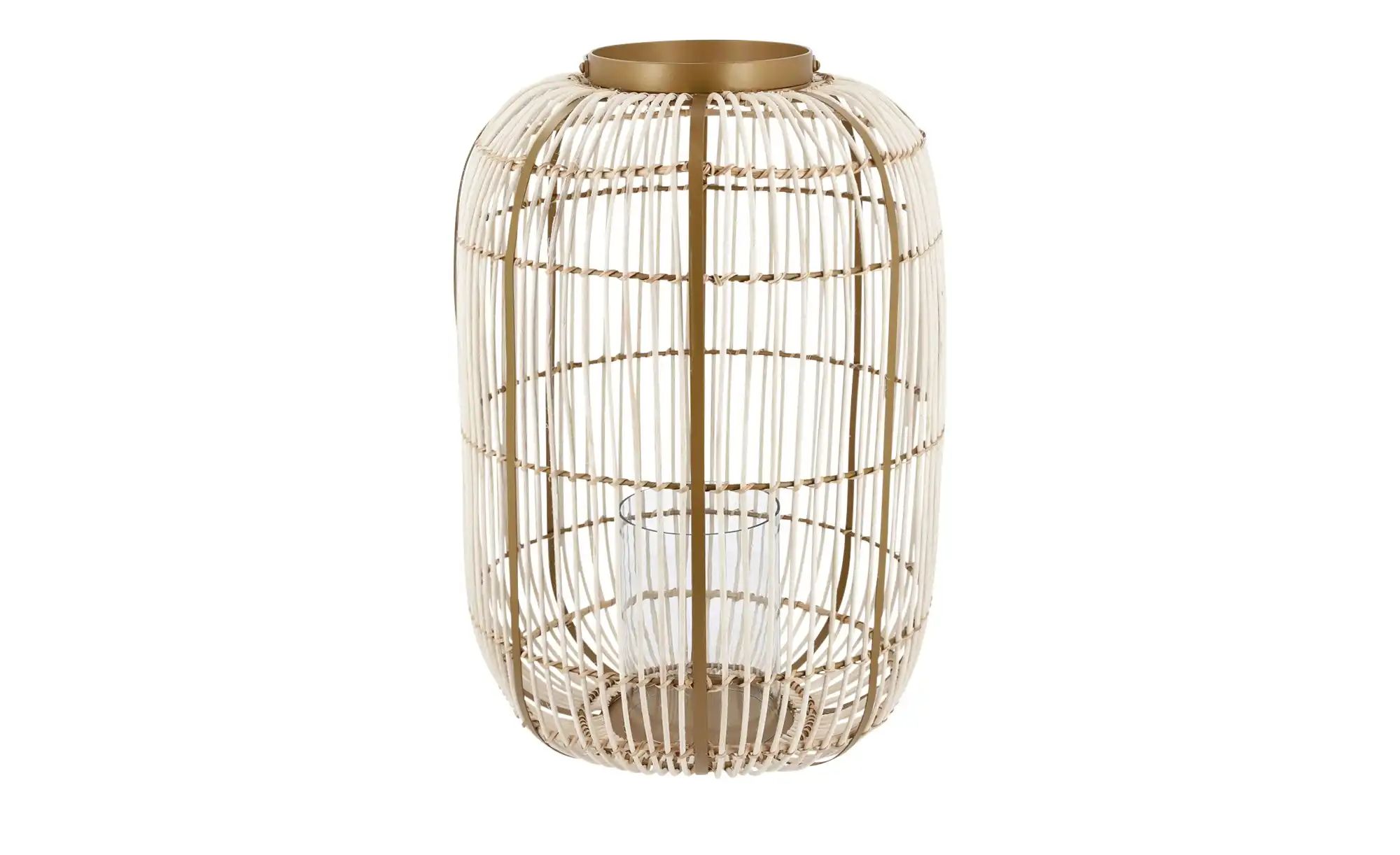 Jette Home Rattanlaterne ¦ holzfarben ¦ Glas, Rattan, Eisen ¦ Maße (cm): H: günstig online kaufen