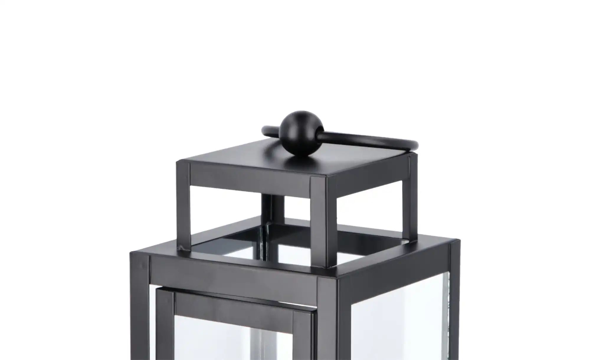 Laterne für Stabkerze   ¦ schwarz ¦ Metall,Glas ¦ Maße (cm): B: 11 H: 35 T: günstig online kaufen