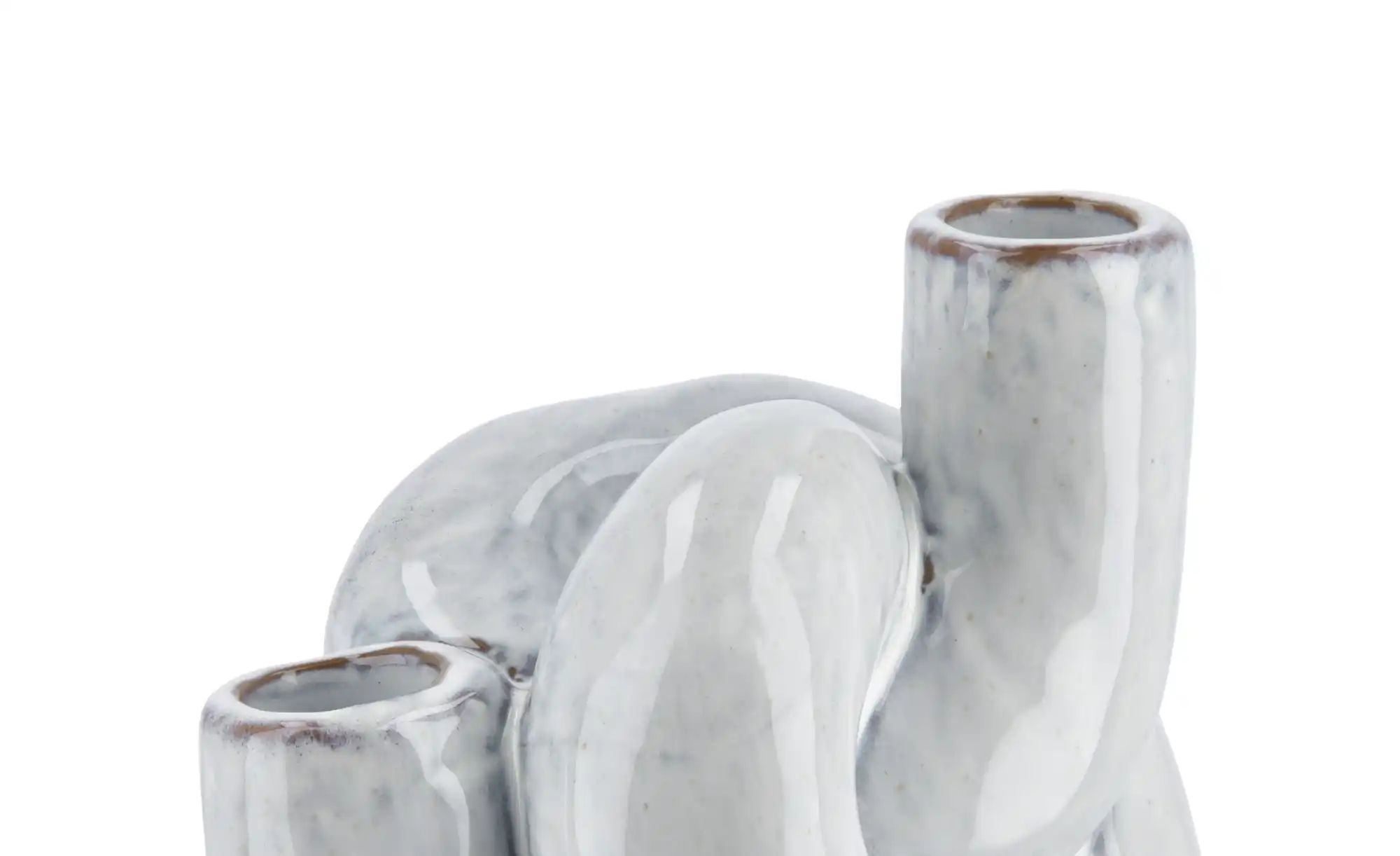 2er Kerzenhalter  Knoten ¦ weiß ¦ Steingut ¦ Maße (cm): B: 12,2 H: 10,5 T: günstig online kaufen