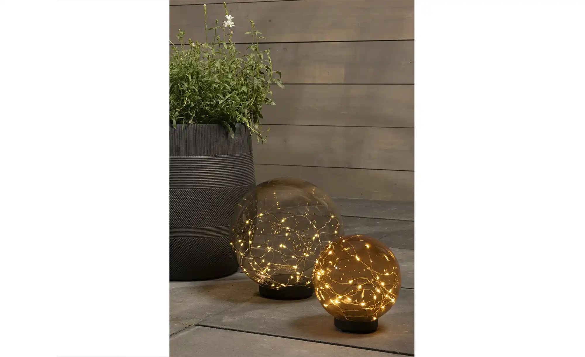 LED Solar-Bodenkugel   ¦ braun ¦ Maße (cm): H: 28  Ø: 20 Lampen & Leuchten günstig online kaufen