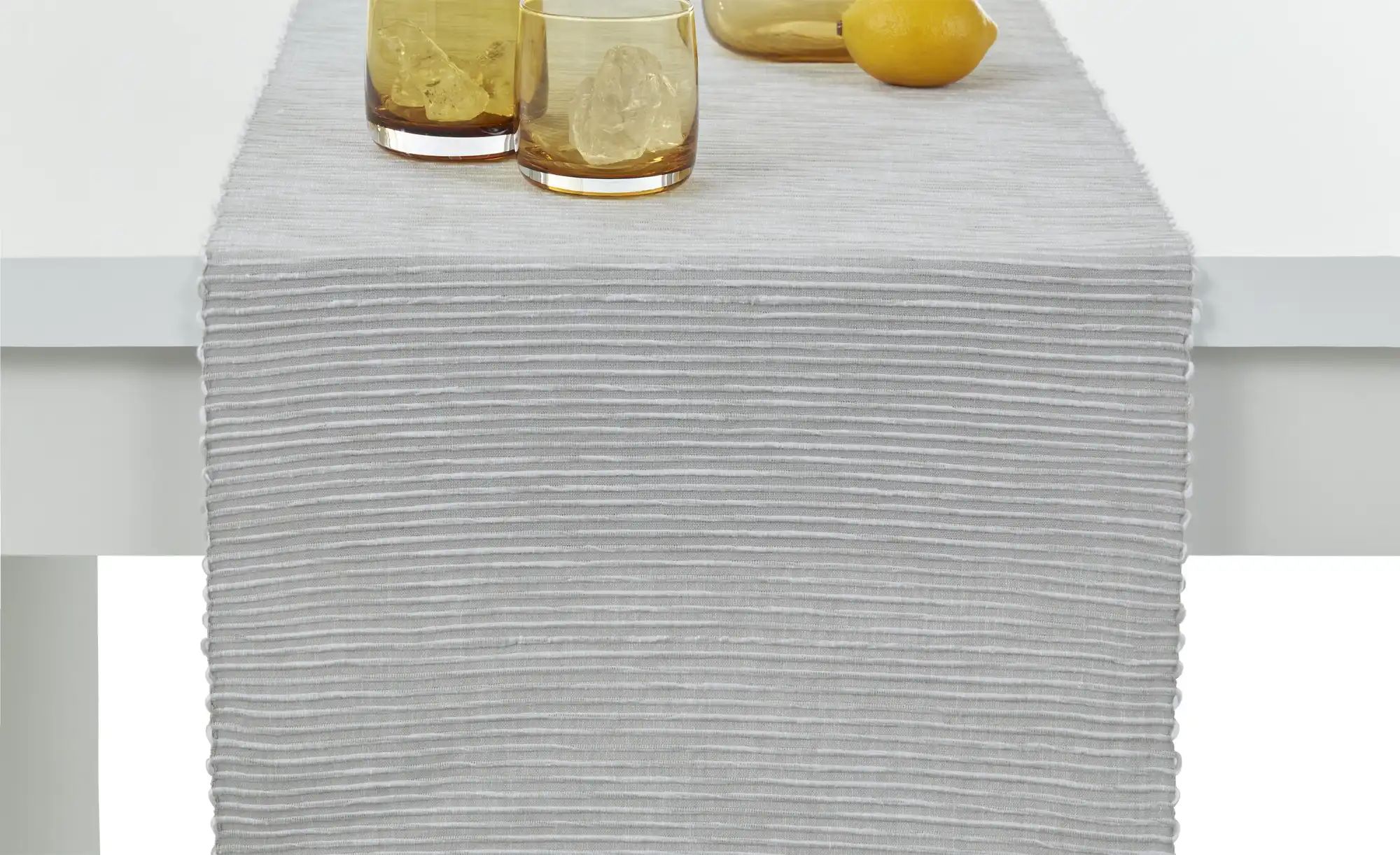 Thumbnail - HOME STORY Tischläufer  Greta ¦ silber ¦ 100% Baumwolle ¦ Maße (cm): B: 40 Tischwäsche & Küchentextilien > Tischläufer -...