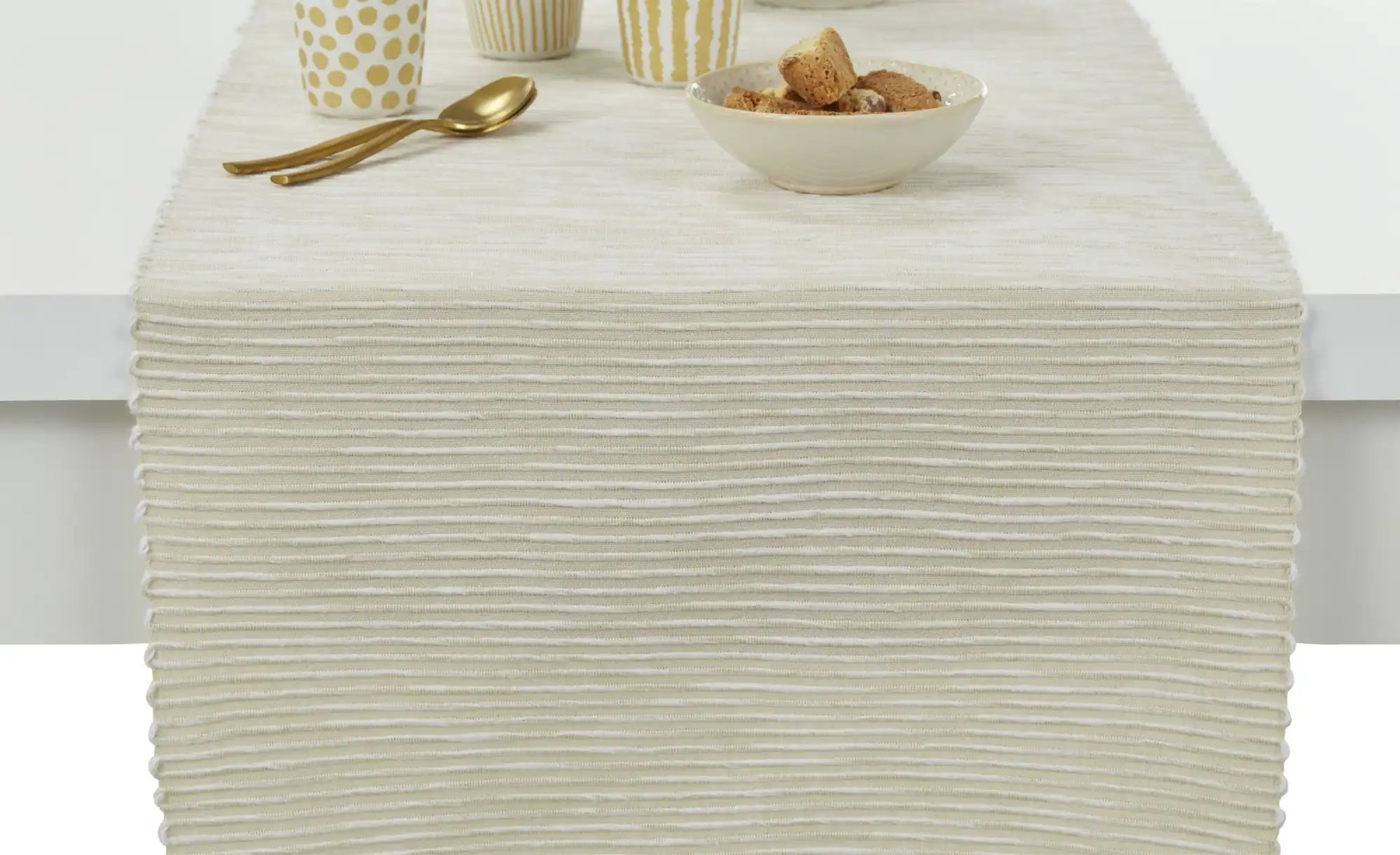 Thumbnail - HOME STORY Tischläufer  Greta ¦ beige ¦ 100% Baumwolle ¦ Maße (cm): B: 40 Tischwäsche & Küchentextilien > Tischläufer - ...