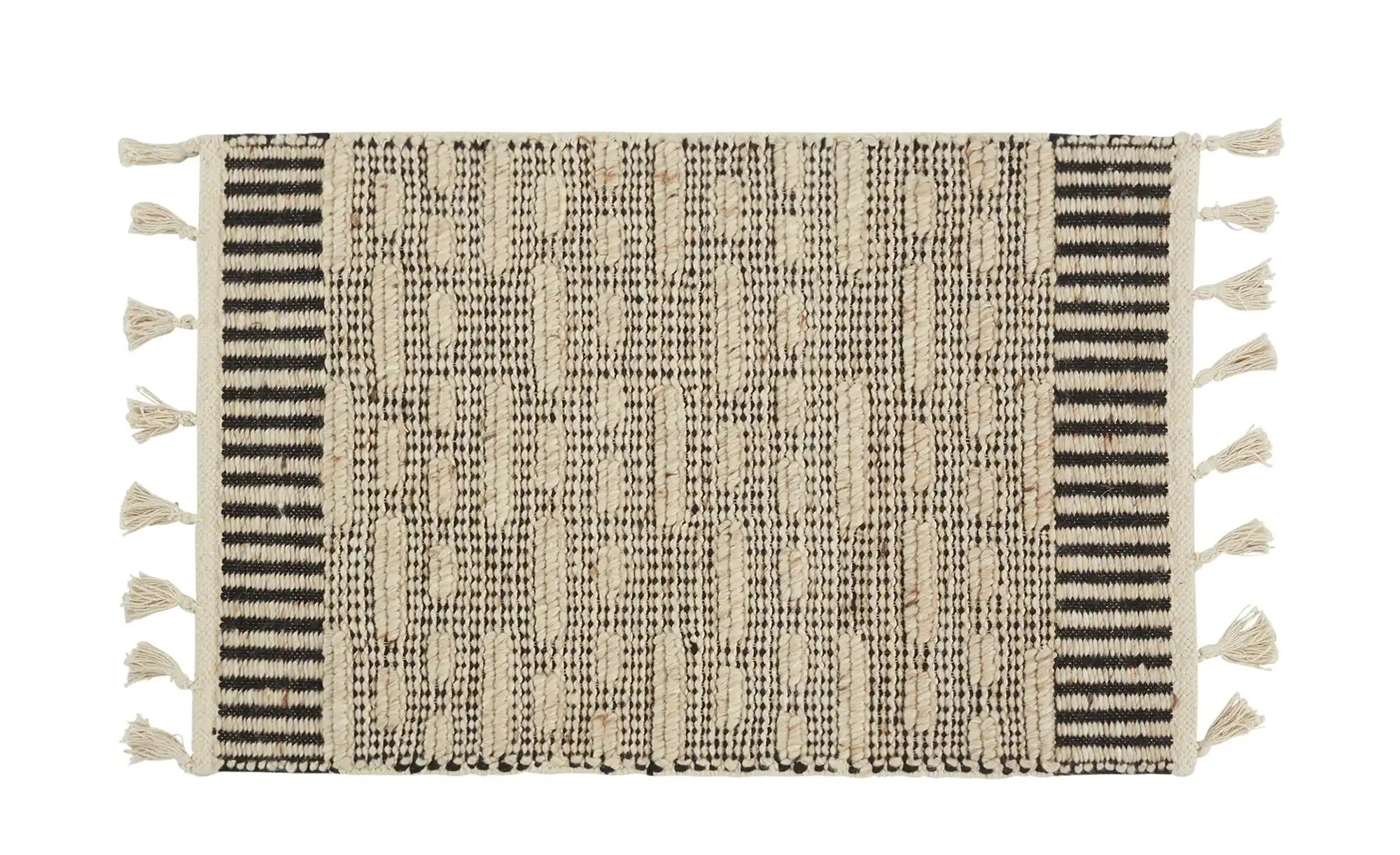 Handwebteppich  Black Coast ¦ beige ¦ Baumwolle, Wolle ¦ Maße (cm): B: 160 günstig online kaufen