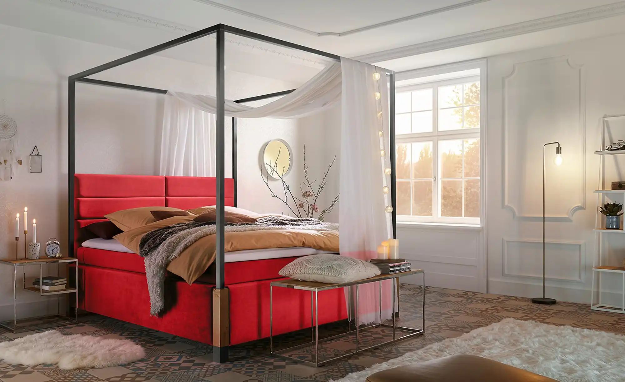 Thumbnail - Musterring Himmelbett My Heaven ¦ rot ¦ Maße (cm): B: 175 H: 204 Betten > Polsterbetten - Höffner