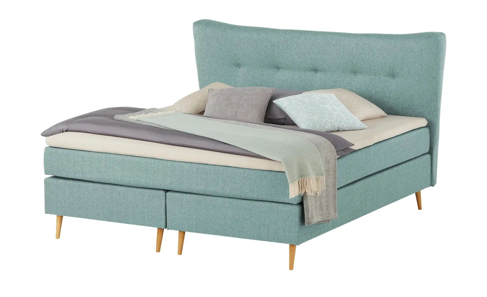 Boxspringbett  Ferill ¦ blau ¦ Maße (cm): B: 217 H: 122 Betten > Boxspringb günstig online kaufen