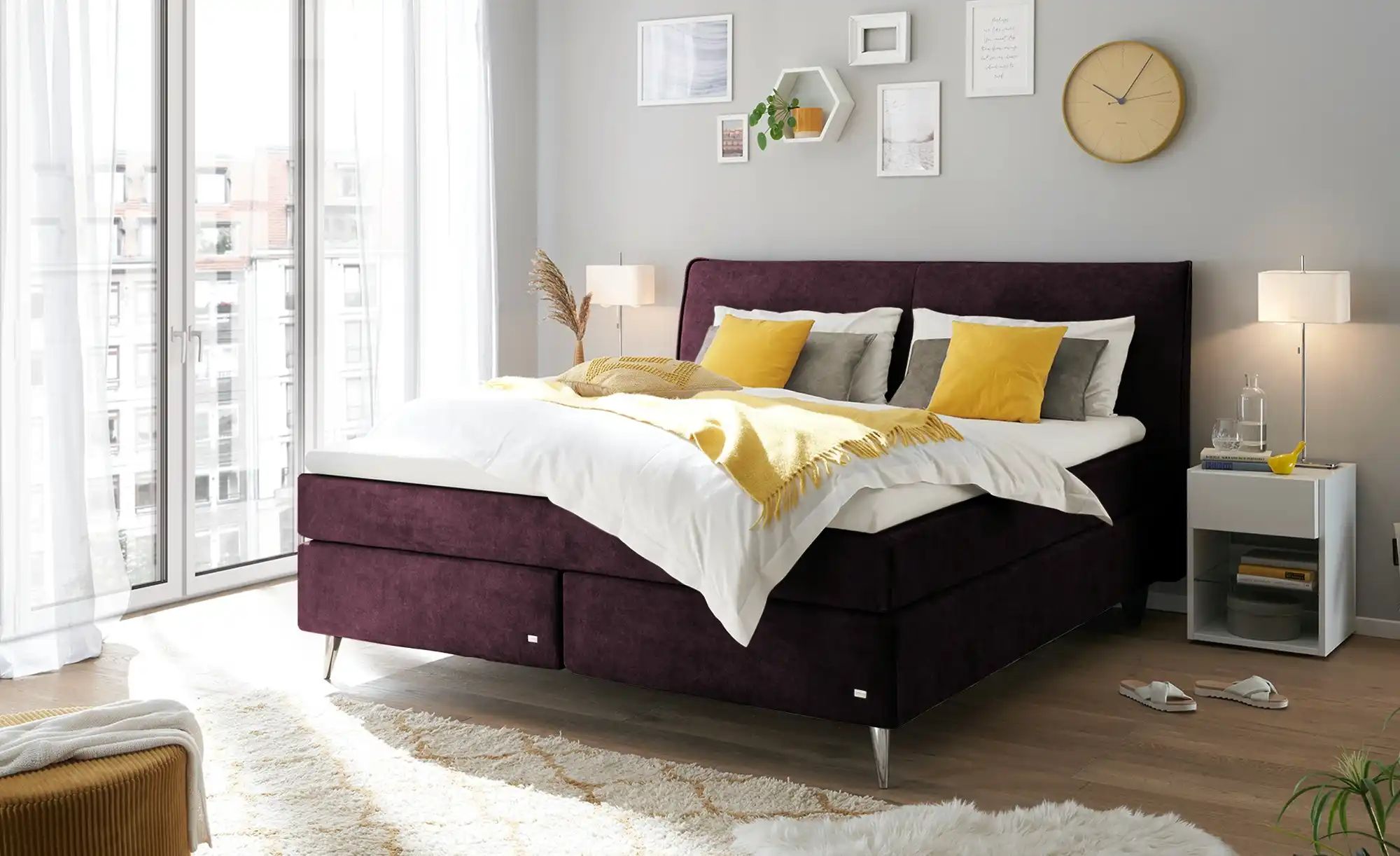 RUF Boxspringbett  Aurelia ¦ rot ¦ Maße (cm): B: 170 H: 114 Betten > Boxspr günstig online kaufen