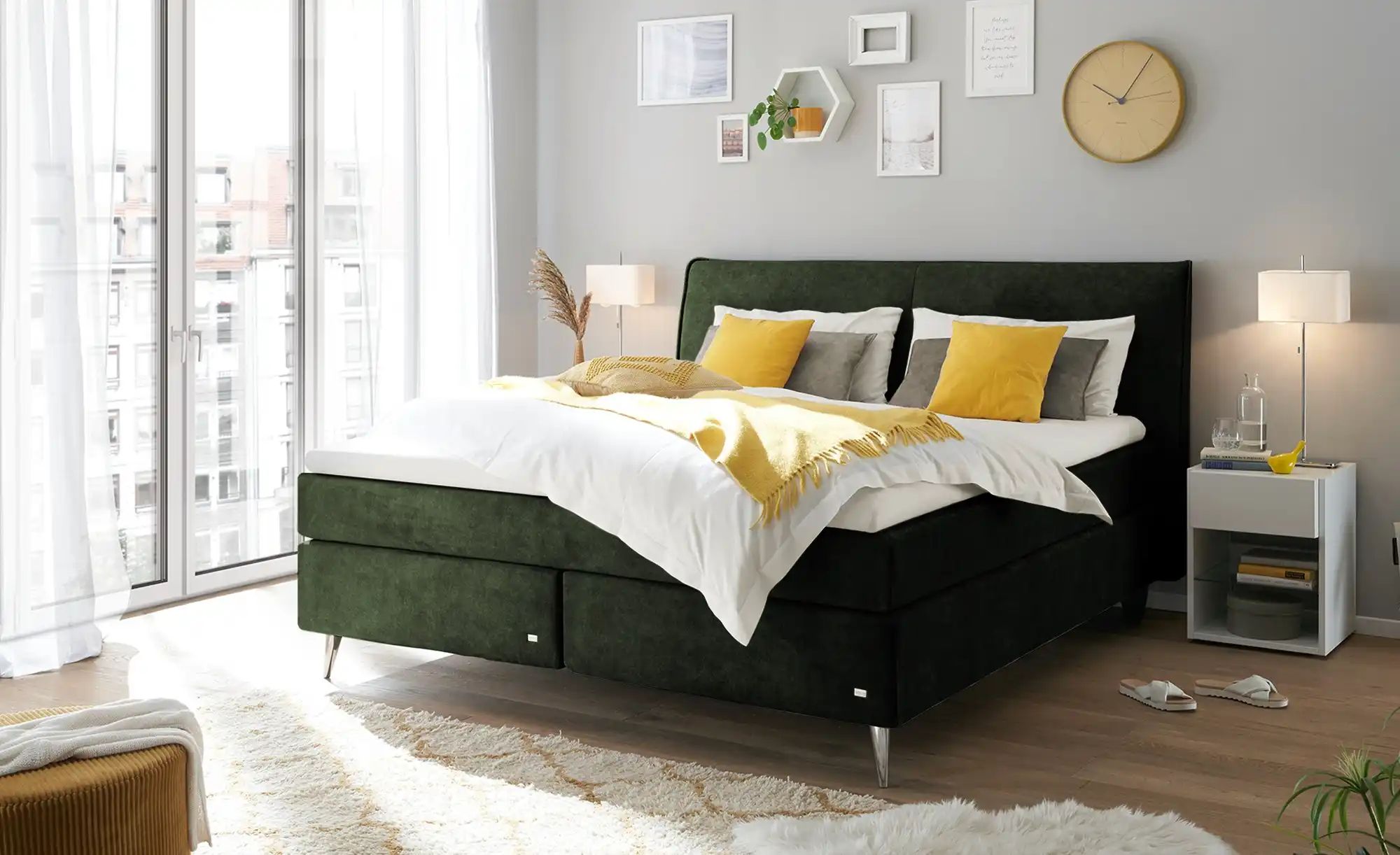 Thumbnail - RUF Boxspringbett Aurelia ¦ grün ¦ Maße (cm): B: 170 H: 114 Betten > Boxspringbetten > Boxspringbetten 160x200 - Höffne...