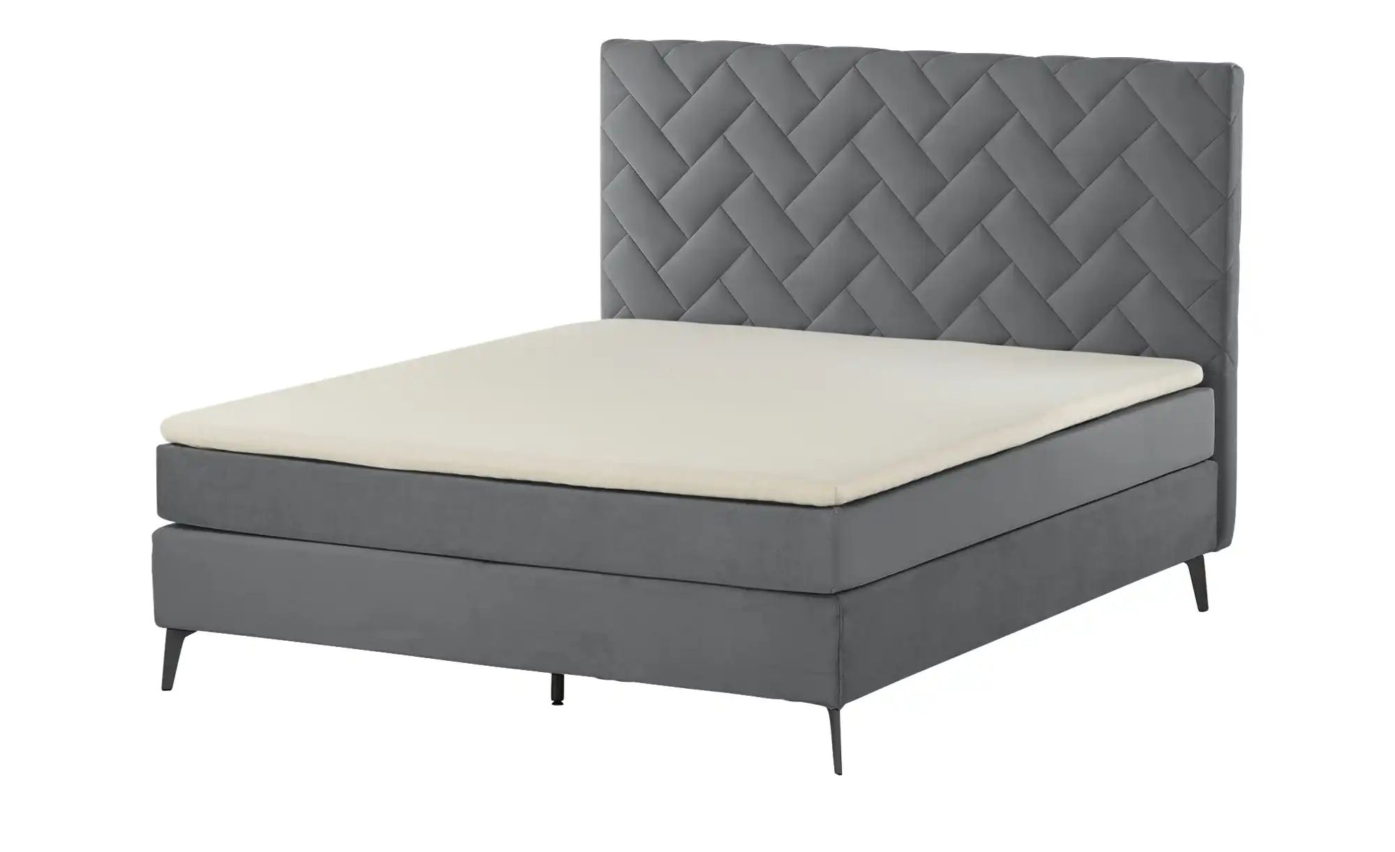 Boxspringbett  Weave ¦ grau ¦ Maße (cm): B: 200 H: 122 Betten > Boxspringbe günstig online kaufen