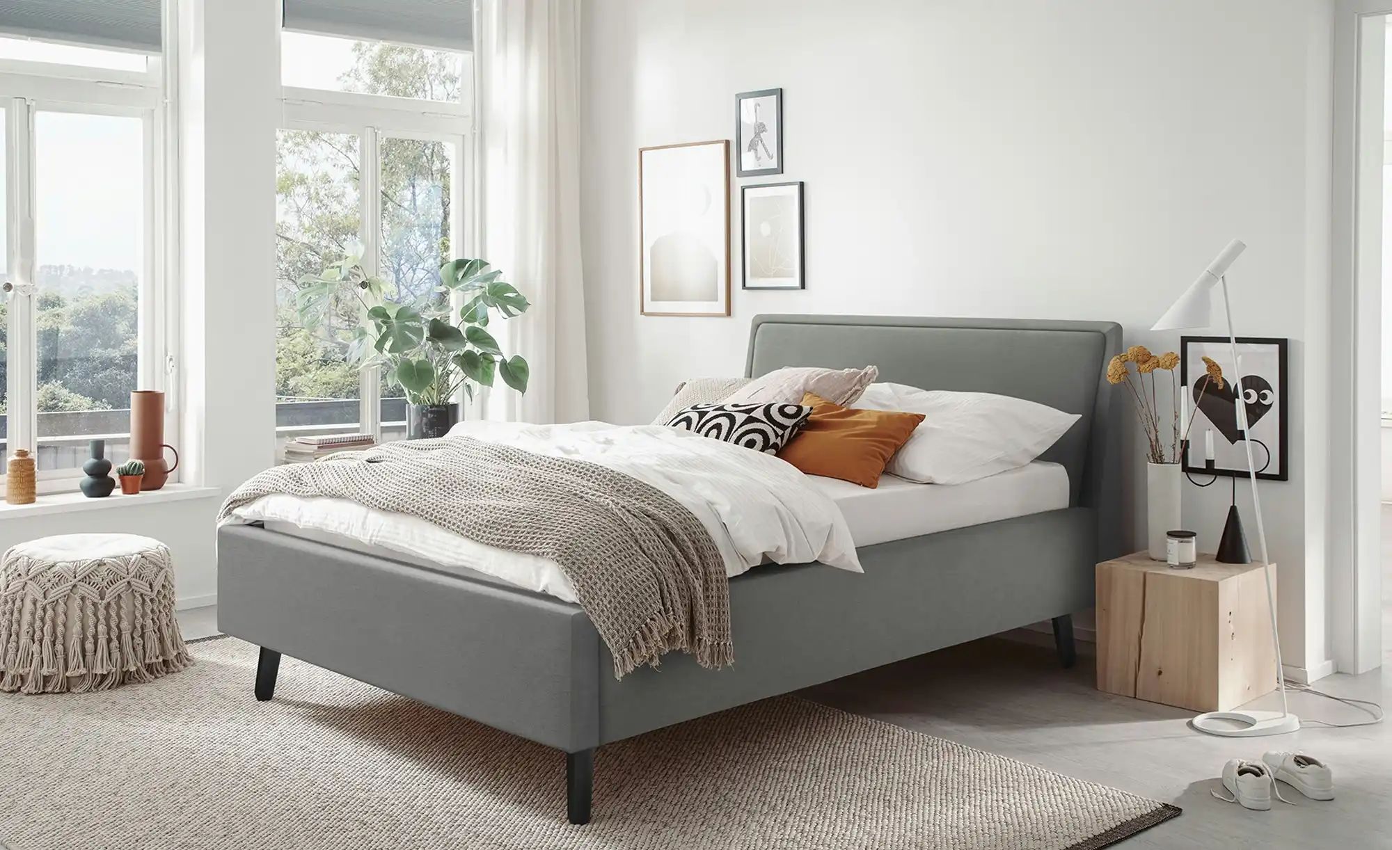 Polsterbett  Fairford ¦ grau ¦ Maße (cm): B: 156 H: 105 T: 224.0 Betten > K günstig online kaufen