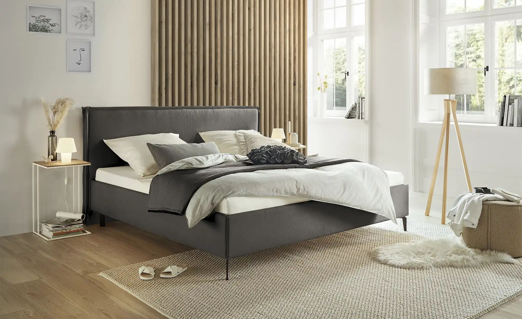 Thumbnail - Musterring Polsterbettgestell  Elos ¦ grau ¦ Maße (cm): B: 215 H: 112 Betten > Polsterbetten - Höffner