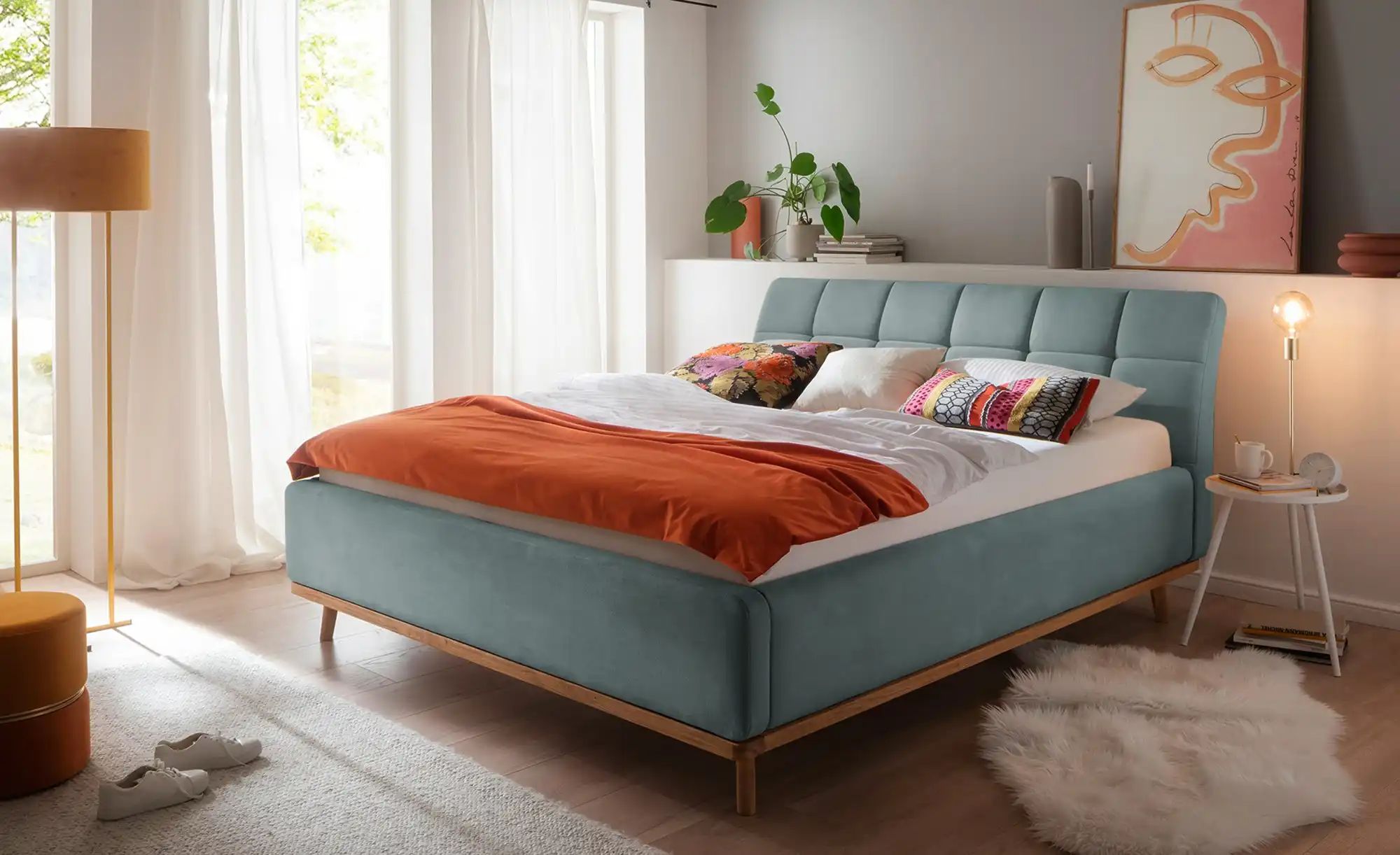Thumbnail - maison bleue Polsterbettgestell mit Bettkasten Merla ¦ blau ¦ Maße (cm): B: 176 H: 105 Betten > Komfortbetten - Höffner