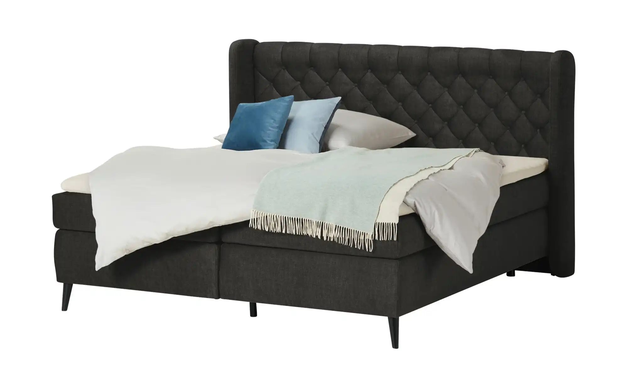 switch Boxspringbett  Madison ¦ grau ¦ Maße (cm): B: 197 H: 122 Betten > Bo günstig online kaufen