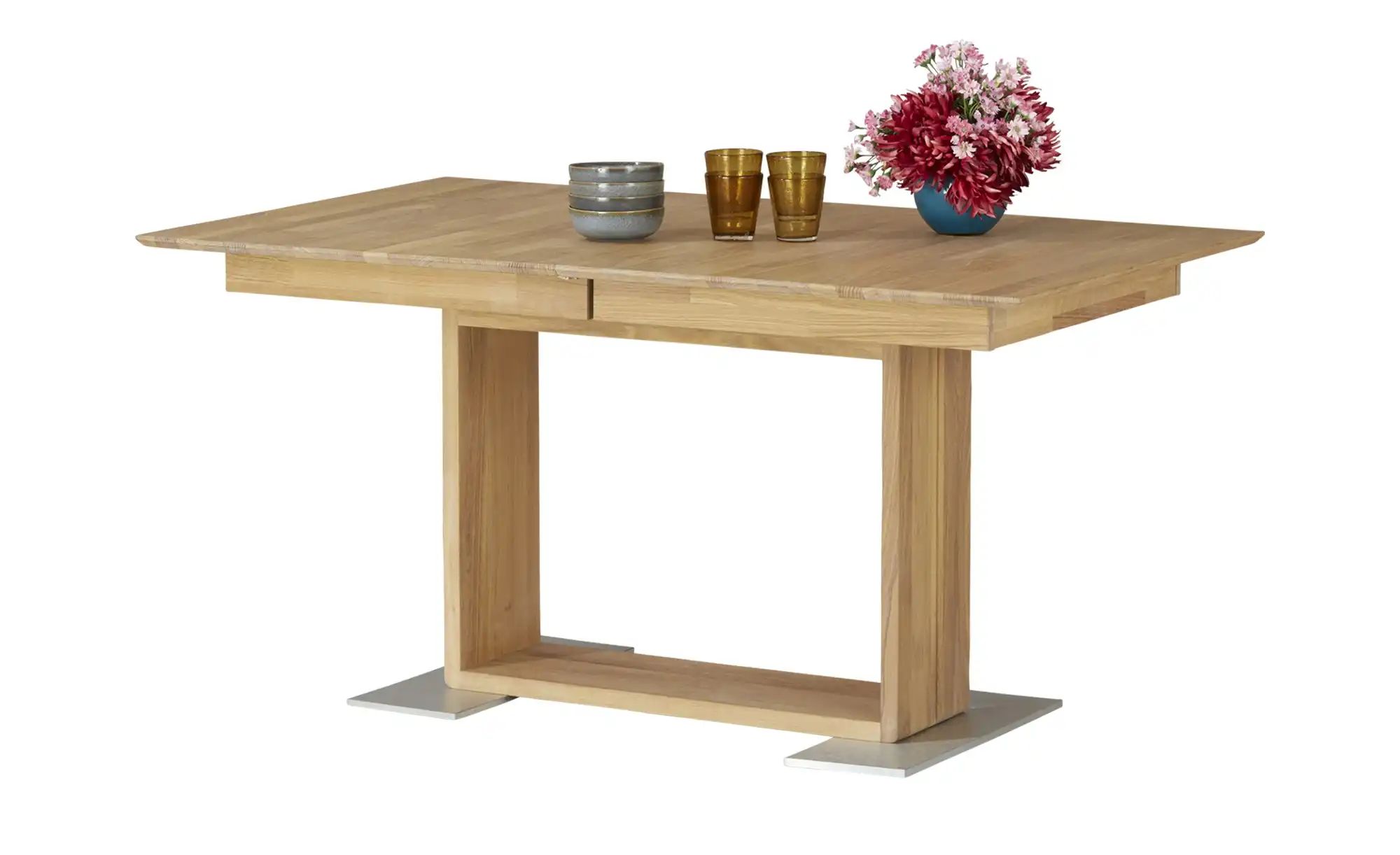 Woodford Säulentisch ausziehbar Mila ¦ holzfarben ¦ Maße (cm): B: 90 H: 75 günstig online kaufen